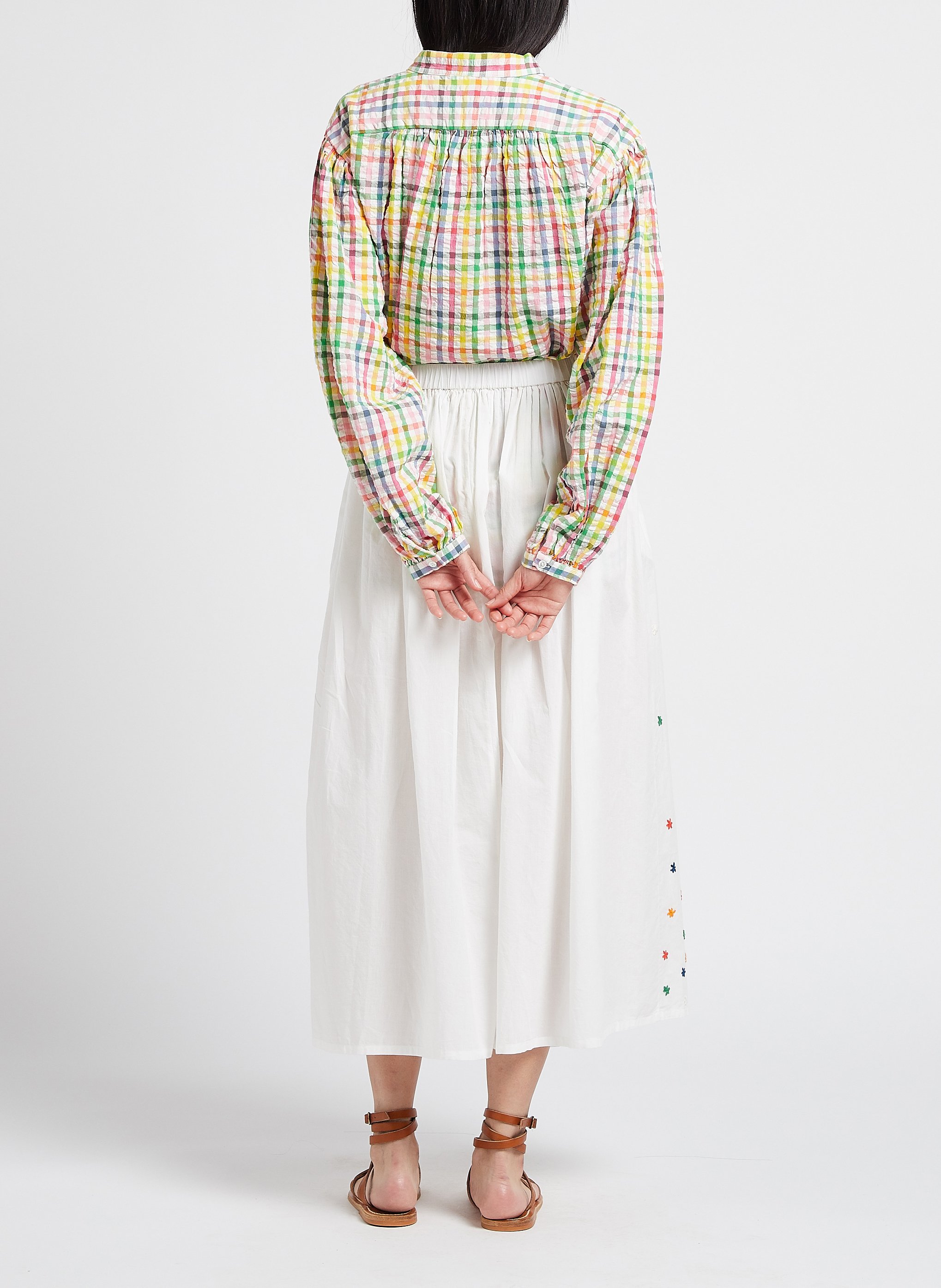 Maxirock aus Baumwolle mit Stickerei V DE VINSTER Weiss