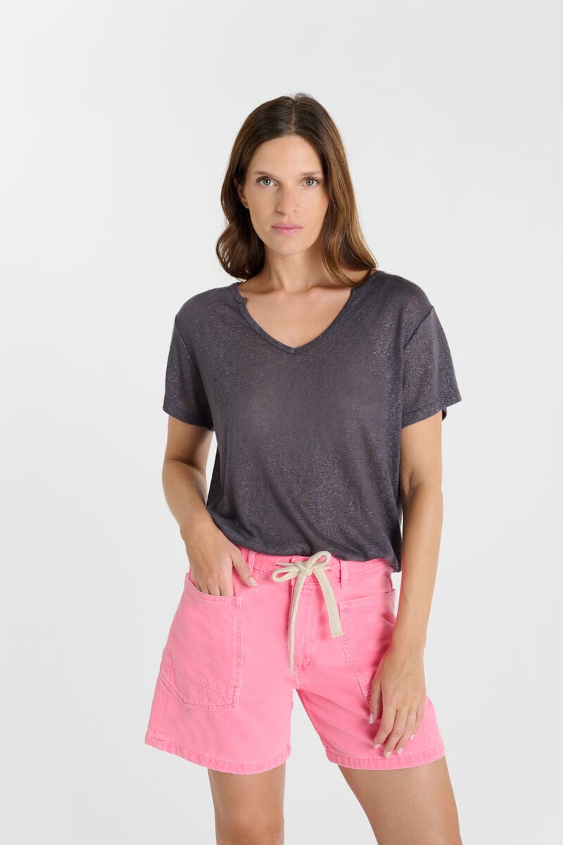 Tommy Badge T-shirt LE TEMPS DES CERISES Grey