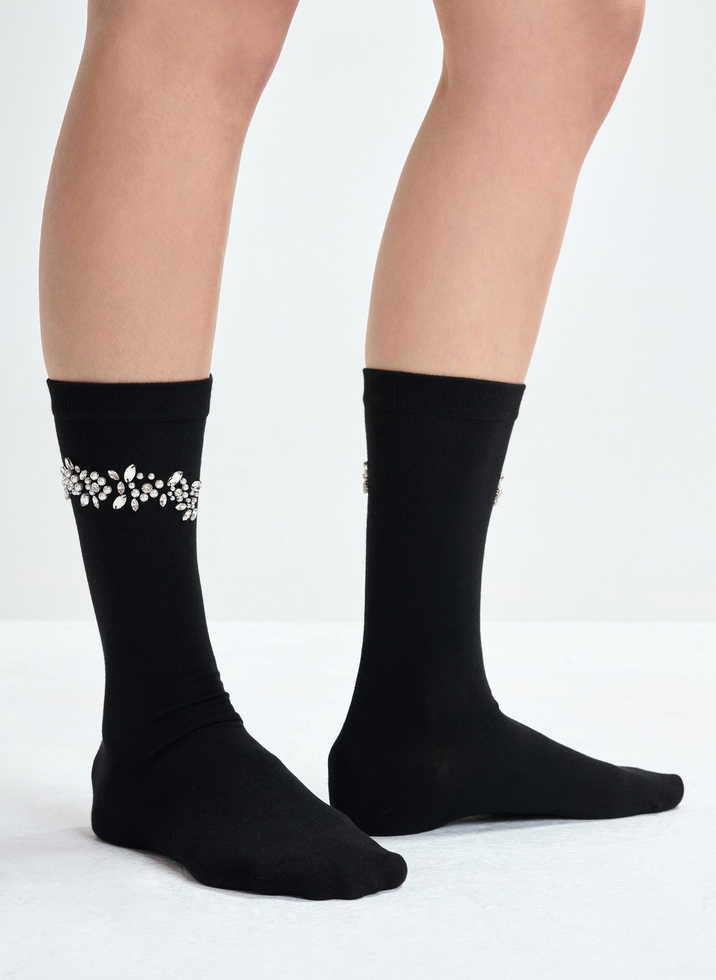 Ribbed high socks with pearls ESSENTIEL ANTWERP
