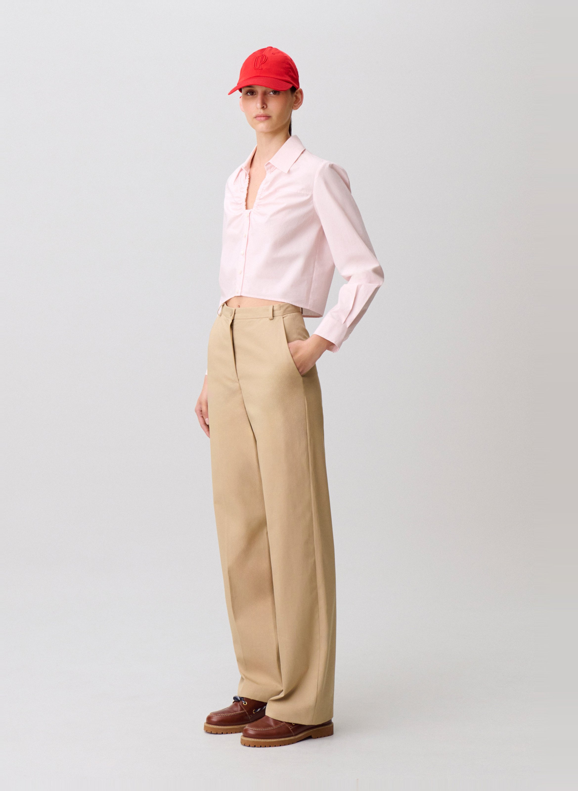 Camisa de algodón con cuello clásico CLAUDIE PIERLOT Rosa