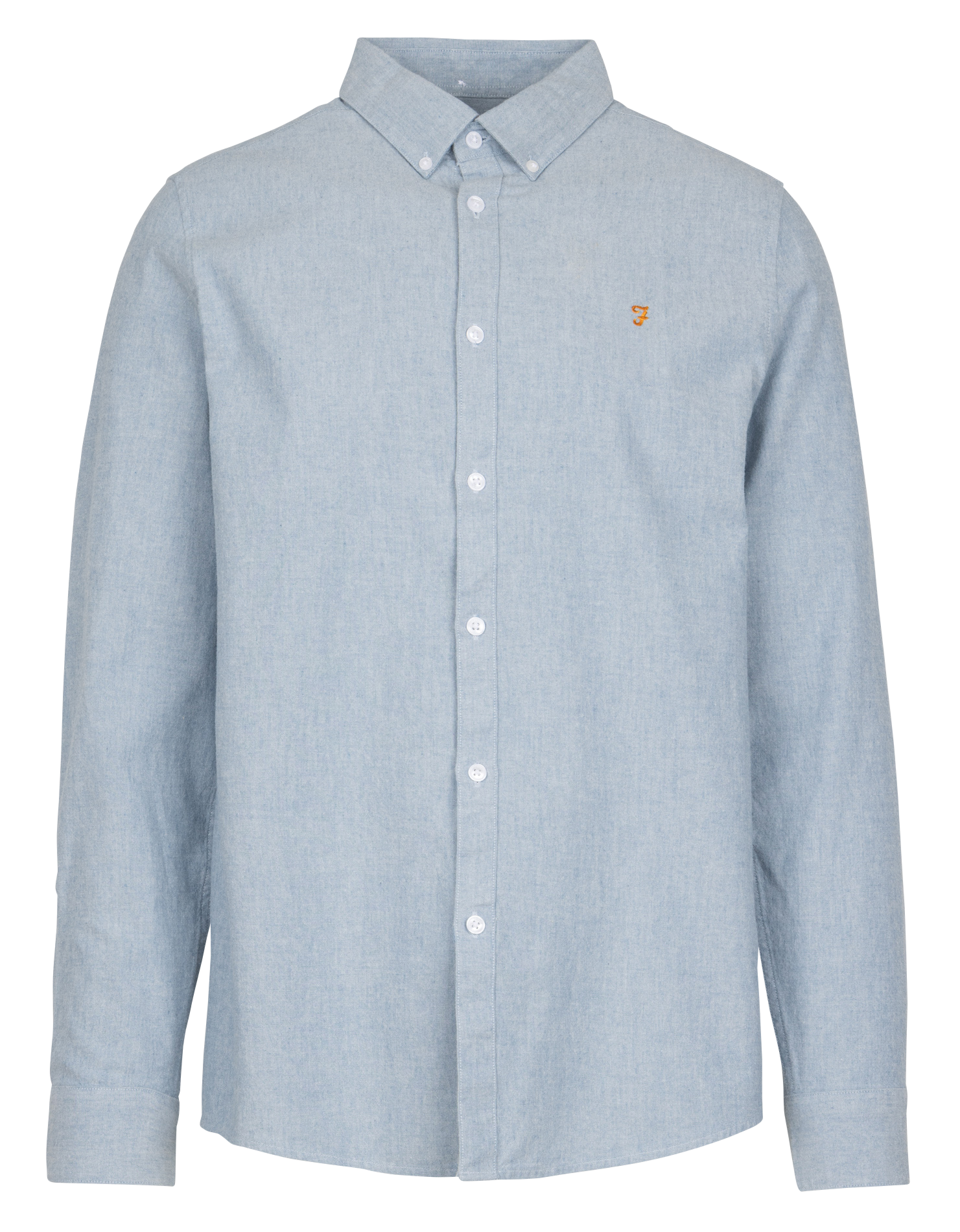 Overhemd regular-fit met button-down kraag van biologisch katoen FARAH Blauw
