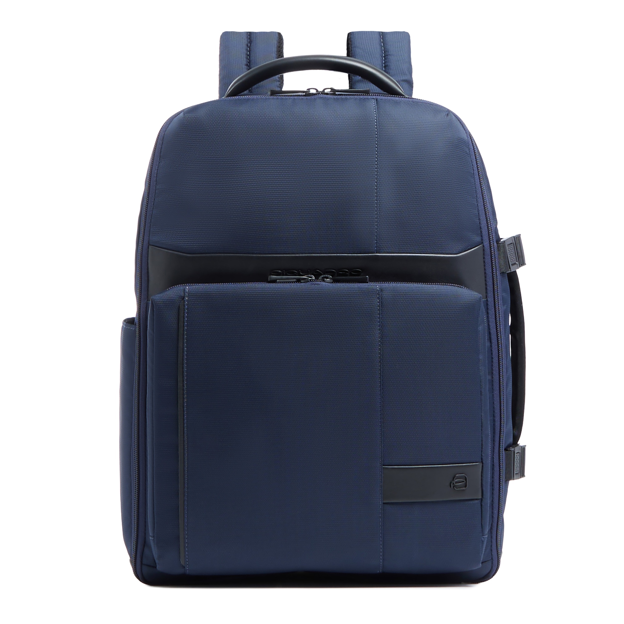 Travel backpack for computer and iPad® Pro in recycled fabric and leather, compatible with easyJet PIQUADRO Blue