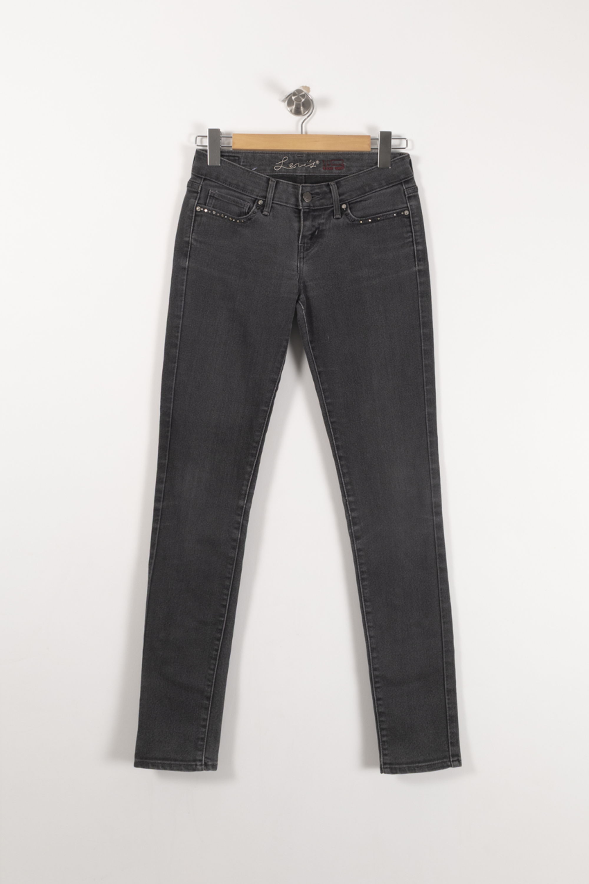 Cropped slim jeans with studs LEVI'S - Seconde main Grey