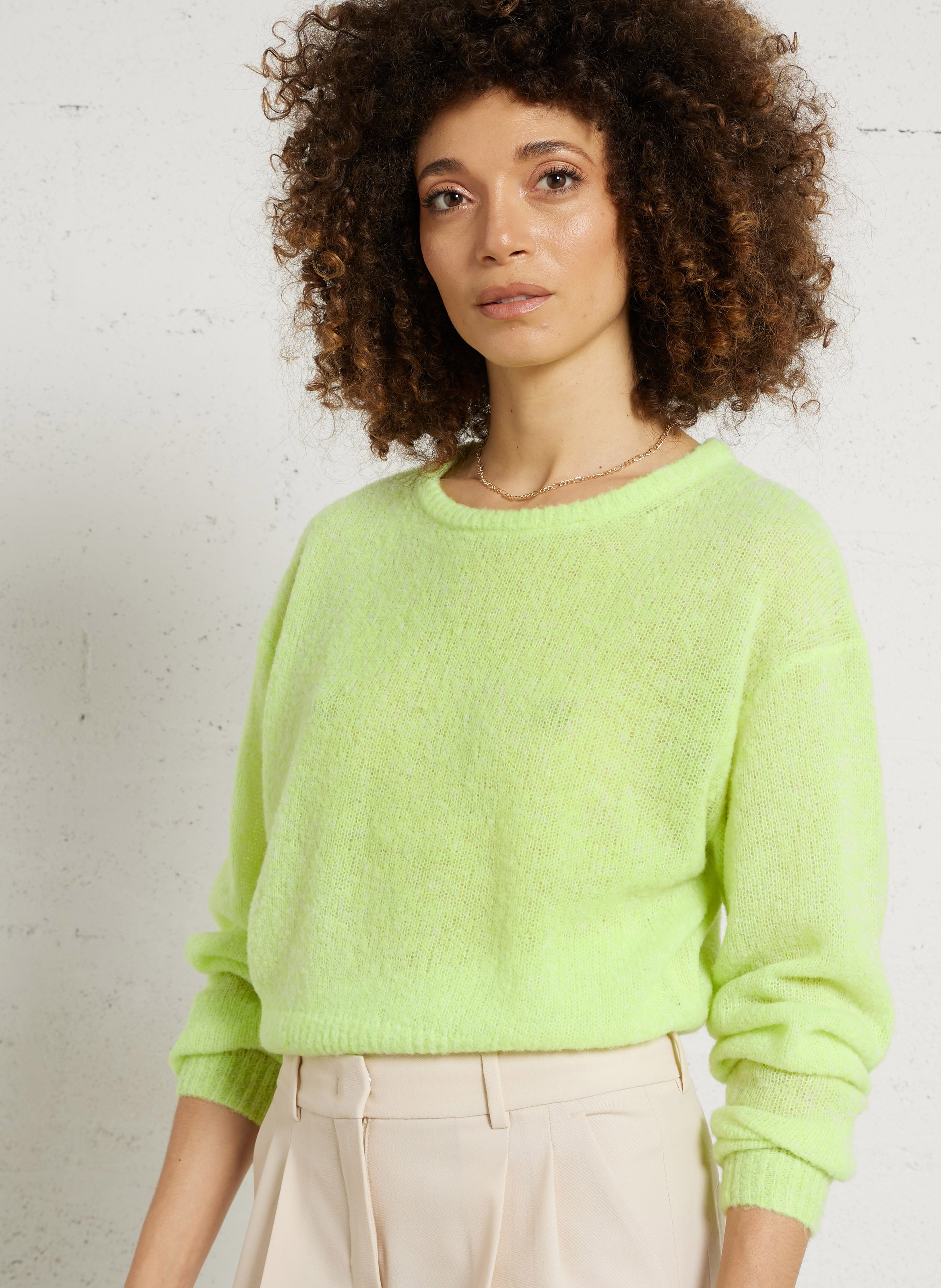 Gerade geschnittener Pullover aus Wollmix mit Rundhalsausschnitt AMERICAN VINTAGE