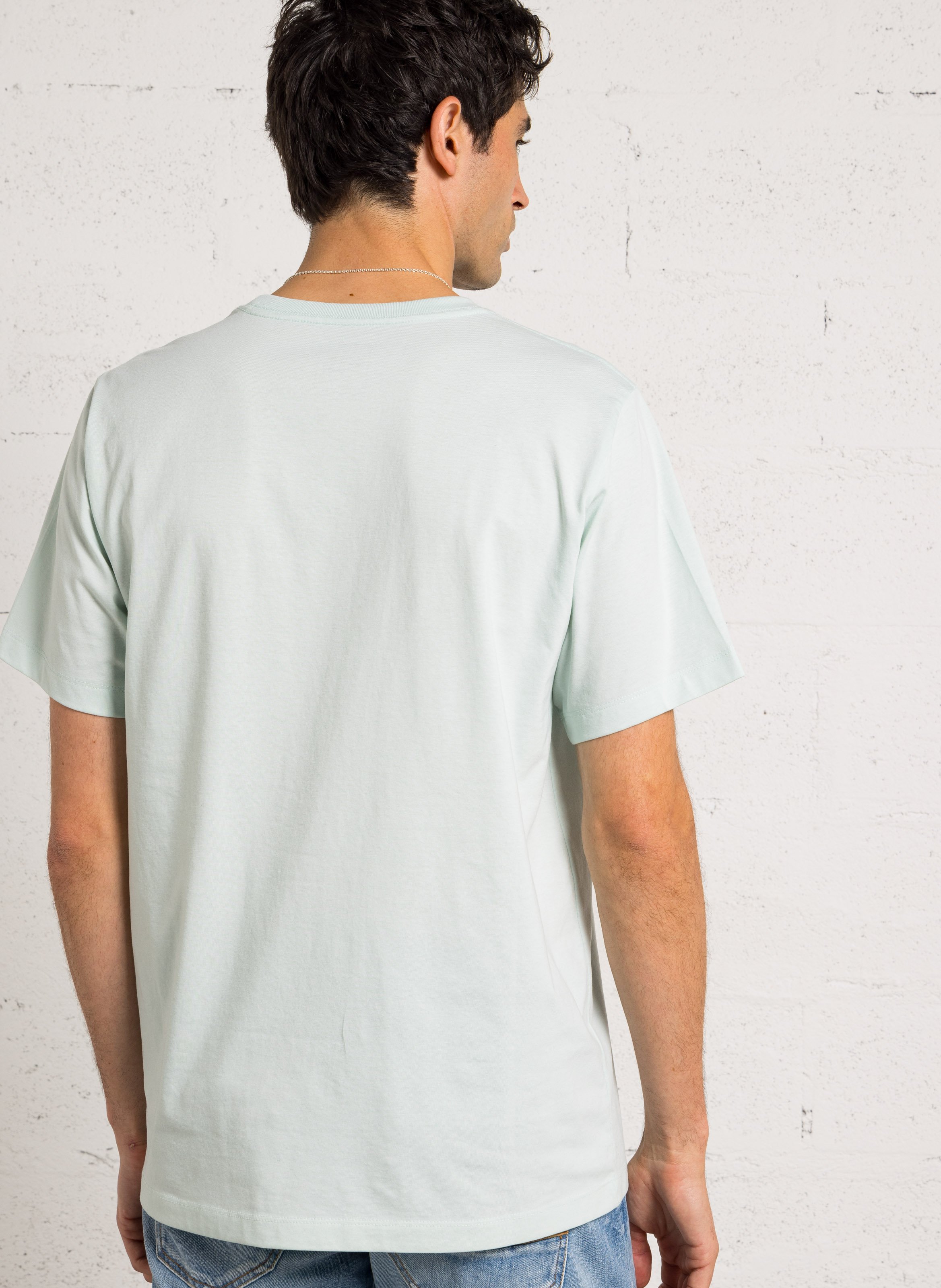 Staright embroidered round-neck cotton T-shirt THE NORTH FACE Blue