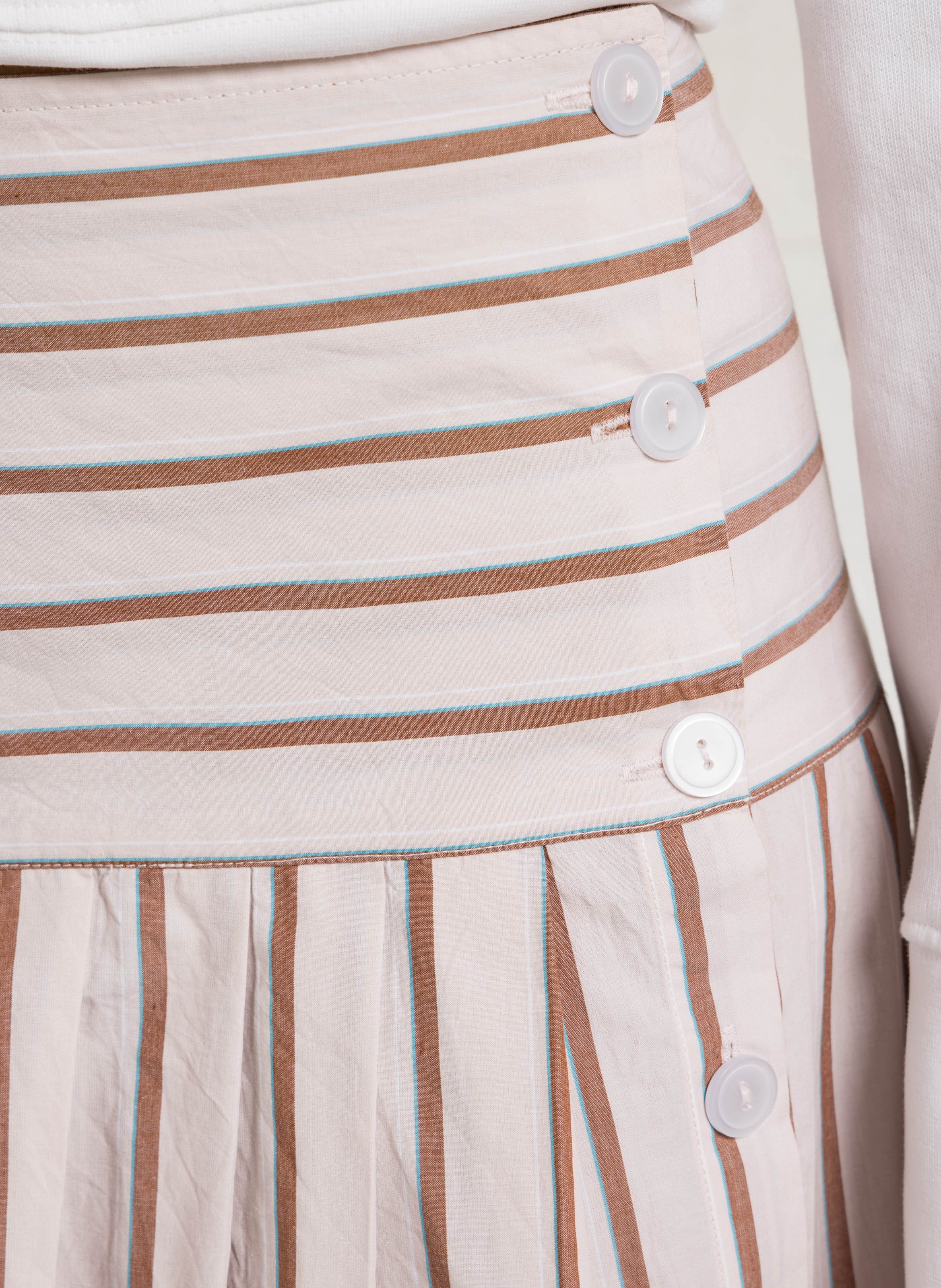 Flared Striped Organic Cotton Skirt LEON & HARPER Pink