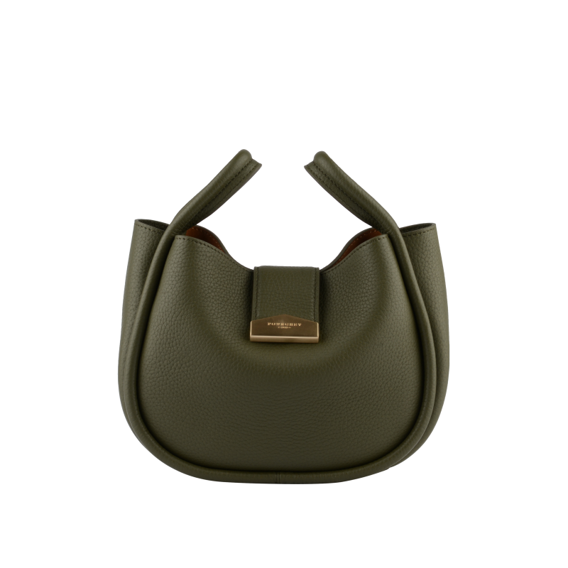 Calfskin leather shoulder bag Green