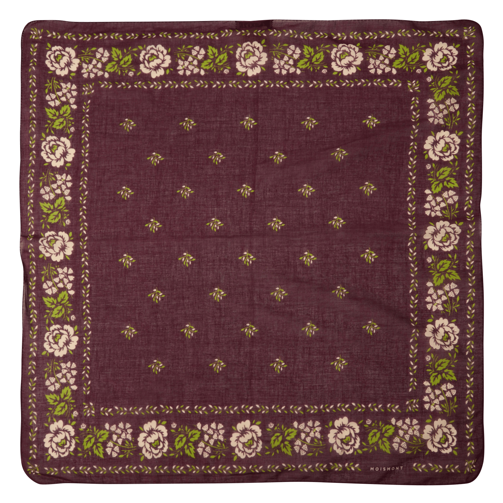 Foulard imprimé en coton MOISMONT Prune