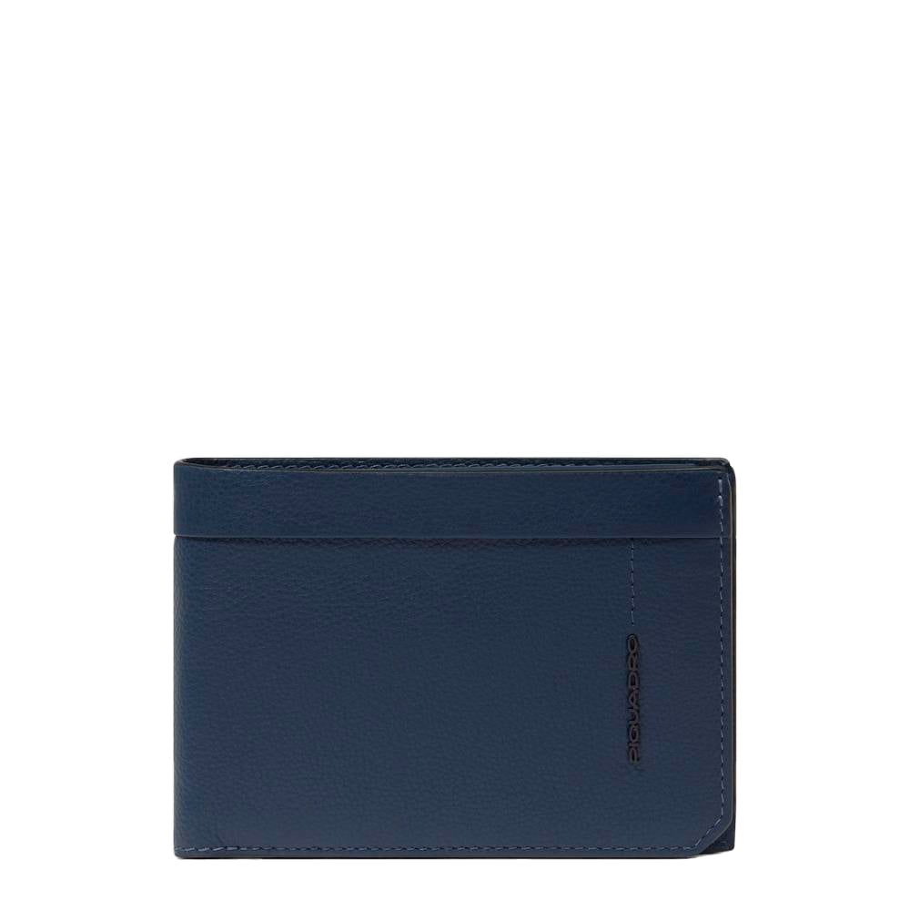 Men's wallet with ID card holder flap PIQUADRO Blue