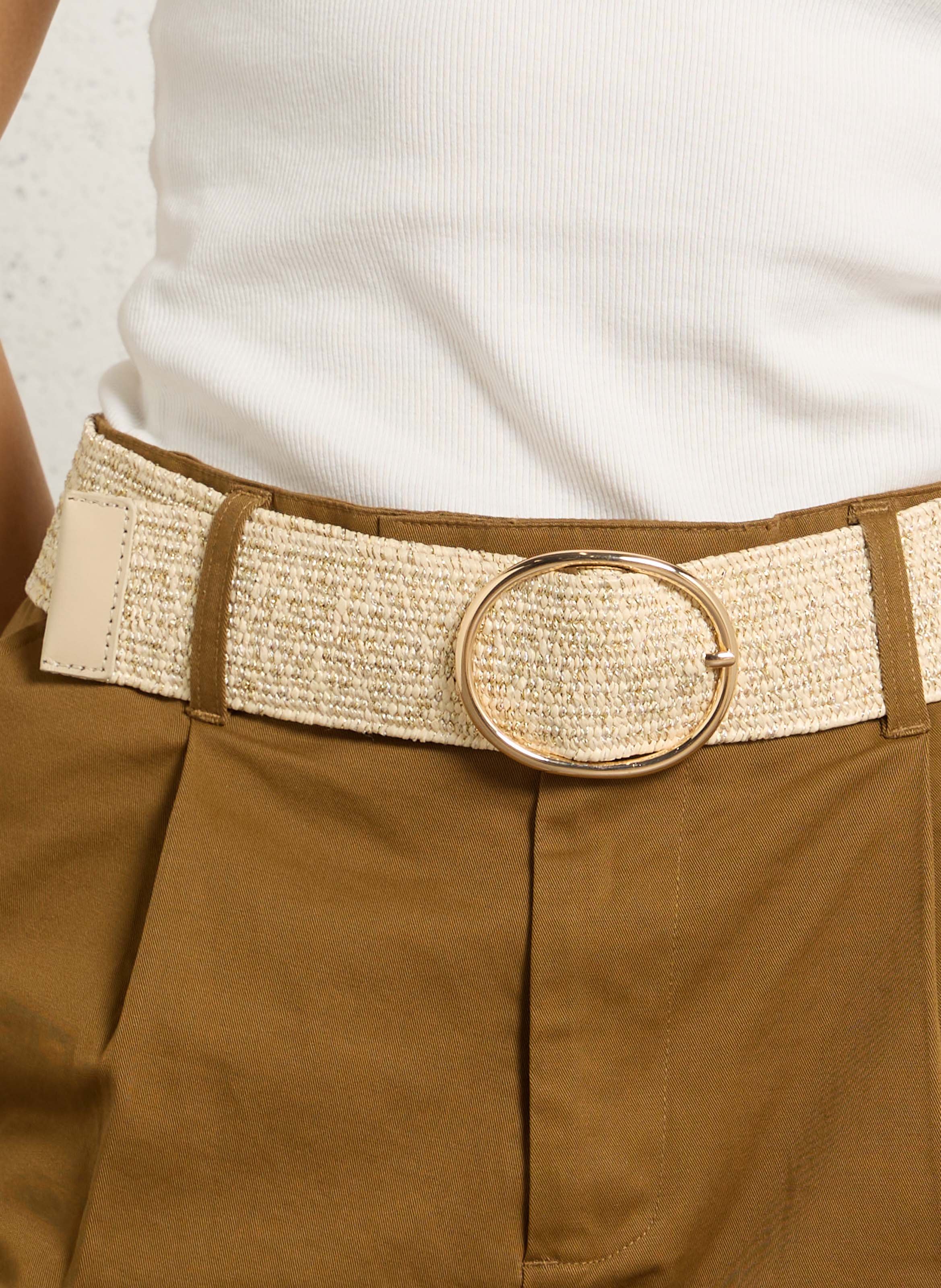 Belt with raffia buckle SUD EXPRESS Golden