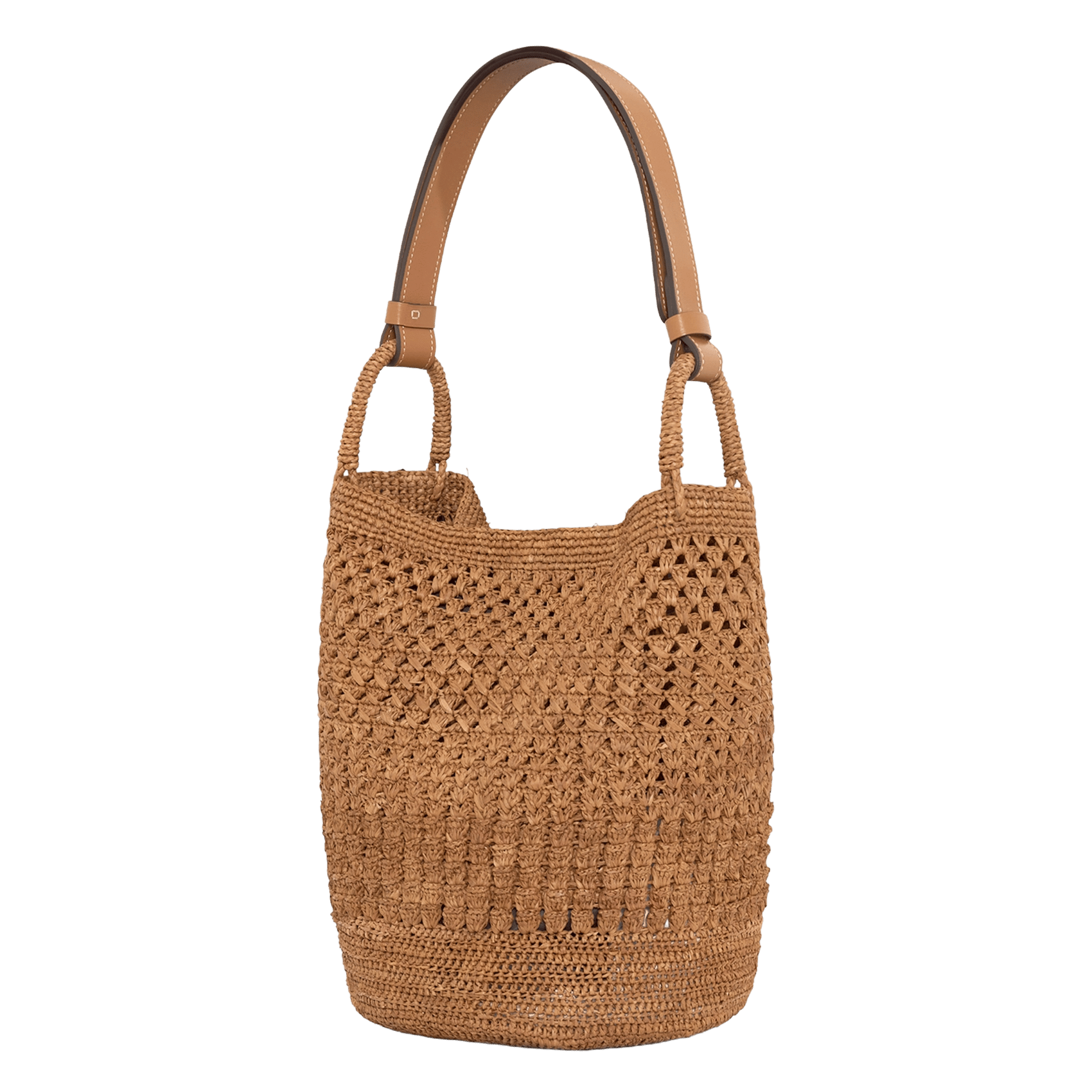 Sac seau en raphia PABLO Marron