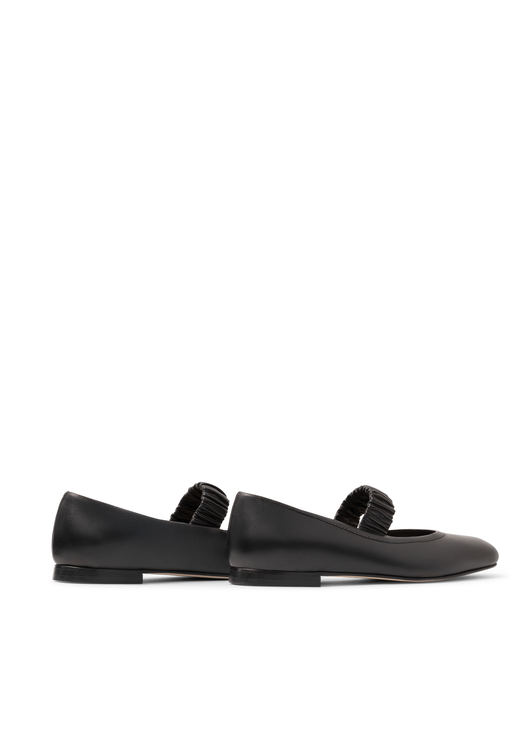 Black nappa leather ballerina flats PARALLELE PARIS Black