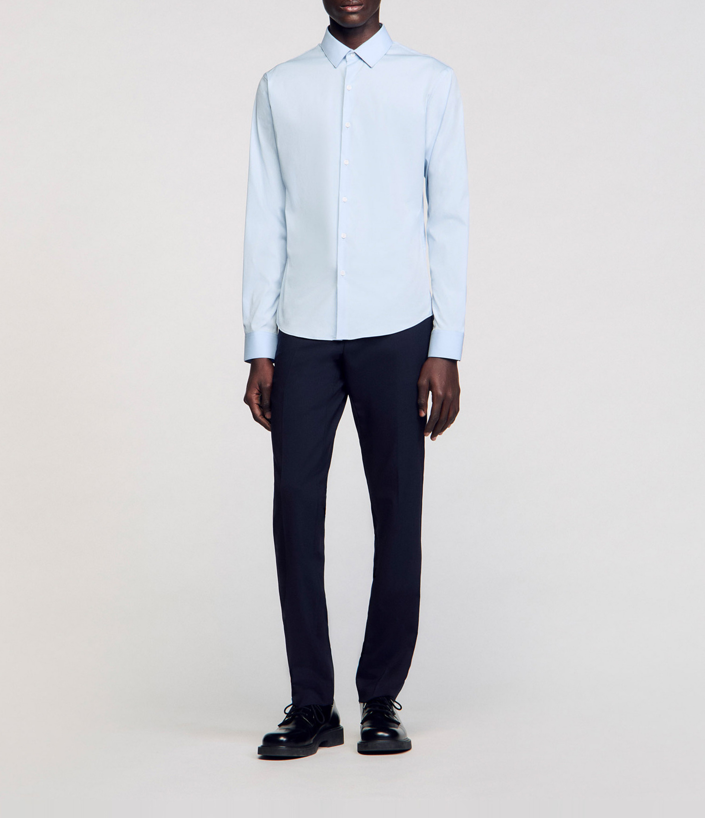 Chemise slim-fit en coton stretch SANDRO Bleu