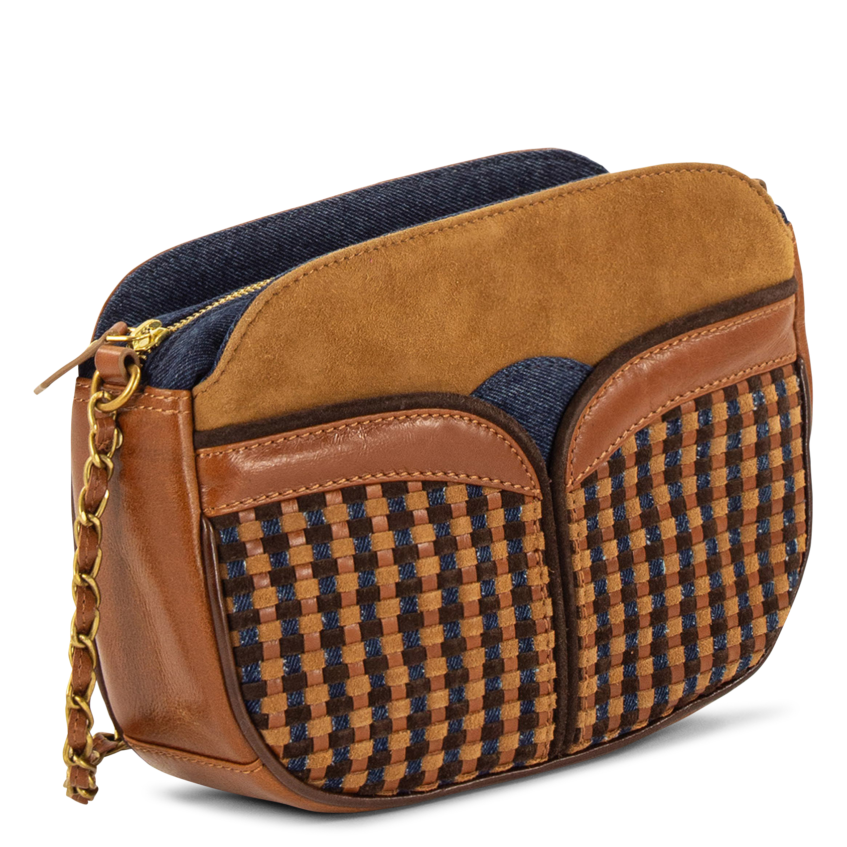 Dual-material messenger bag | Blue SESSUN Women