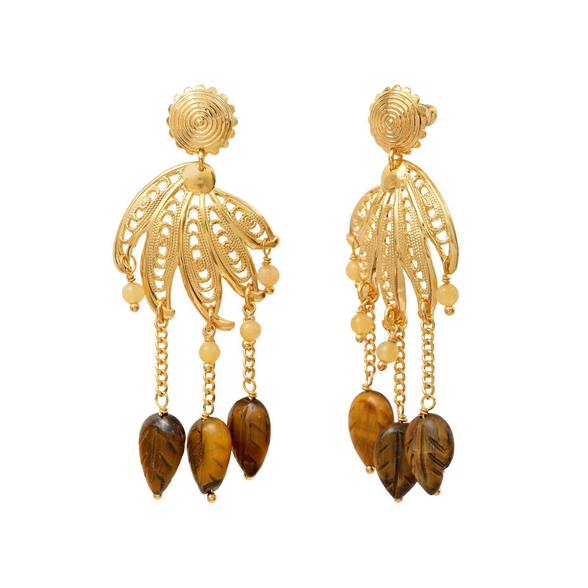 Earrings with pierced stems in gold-plated finish SATELLITE PARIS Golden