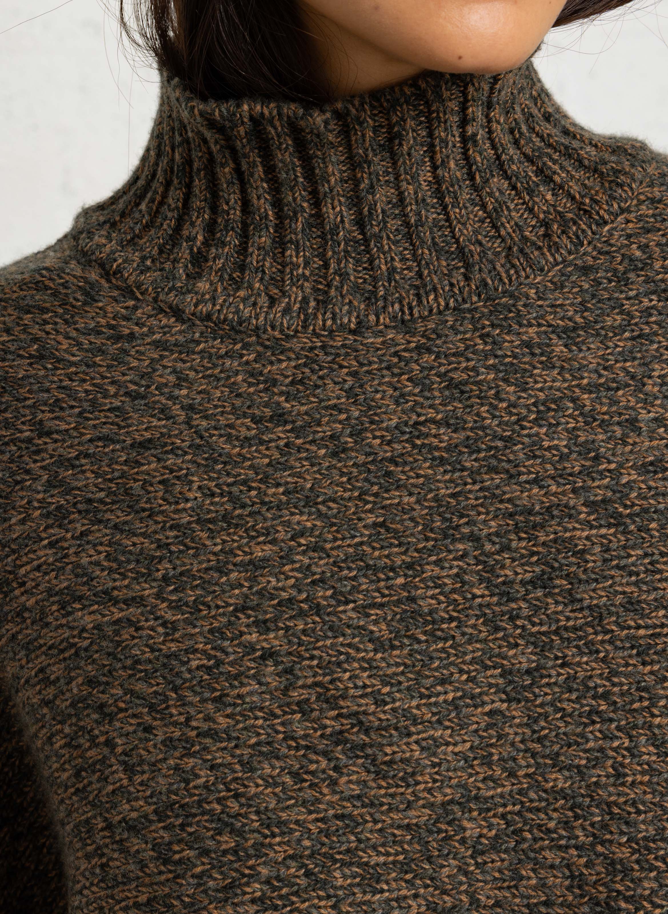 Pull oversize col montant en laine MARGAUX LONNBERG Vert
