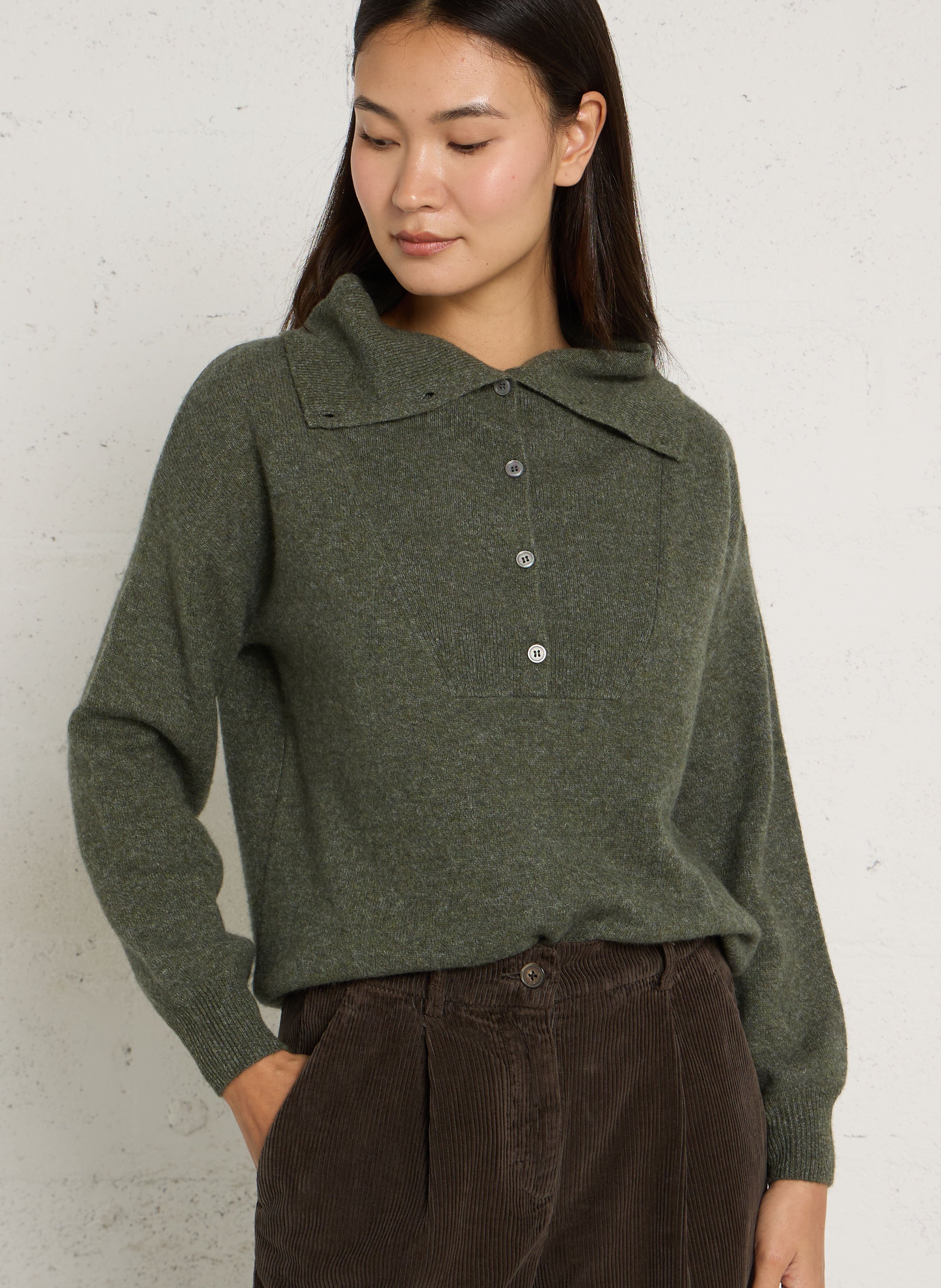 Oversize-Wollpullover MAISON 123 Grun