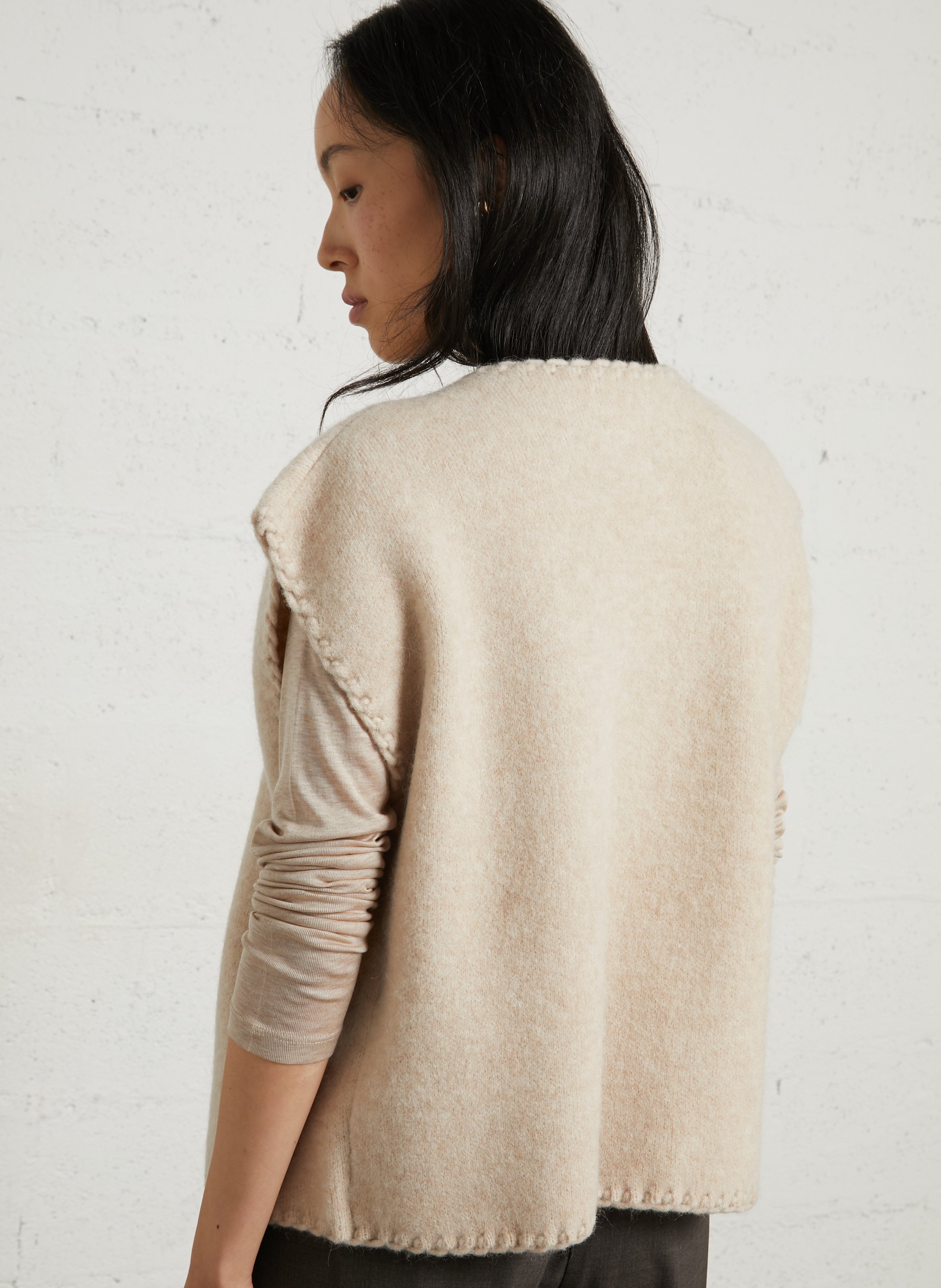 Sleeveless wool-blend cardigan MAISON 123 White