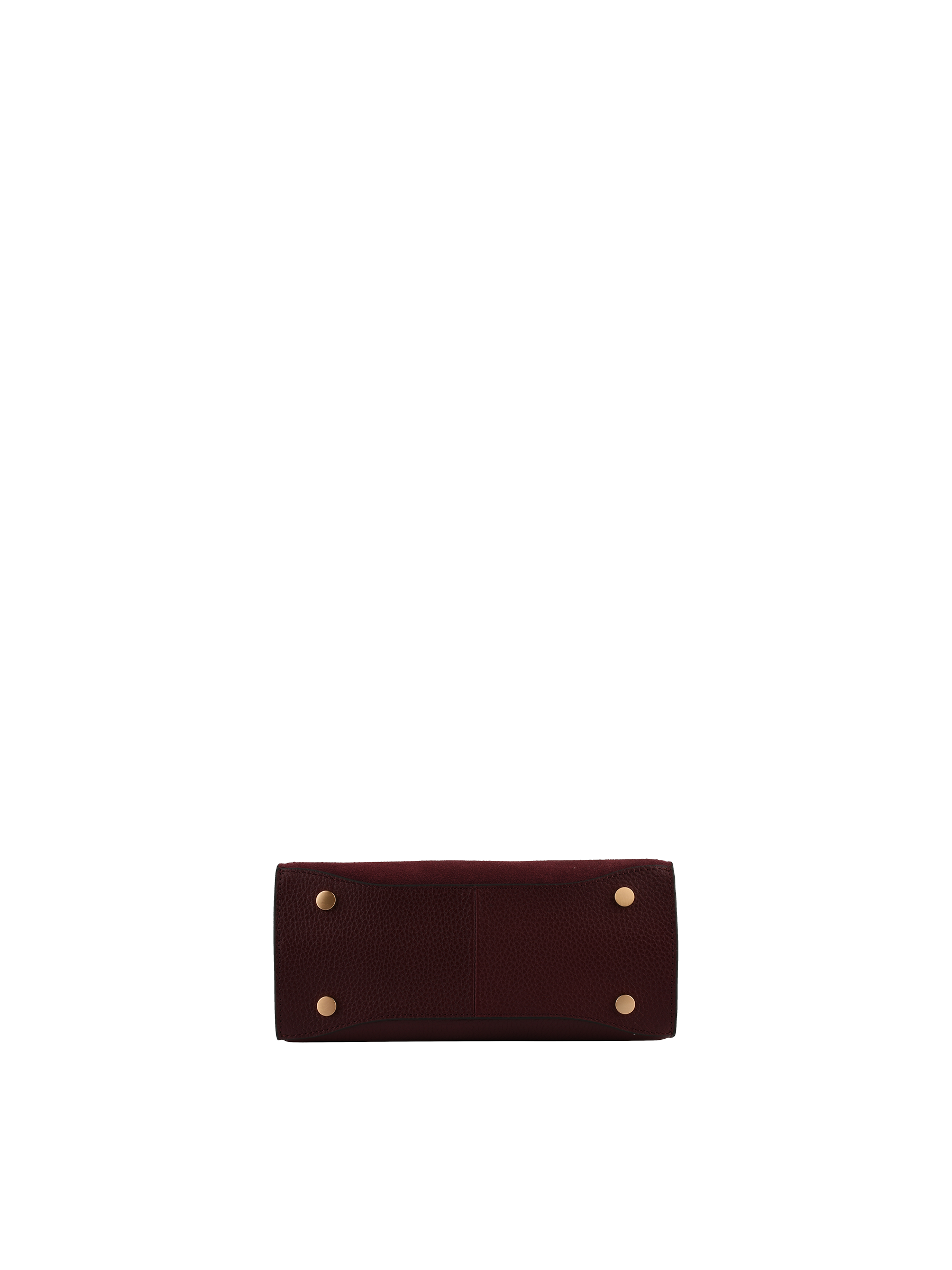 Cowhide leather handbag with a suede-effect finish POURCHET Red