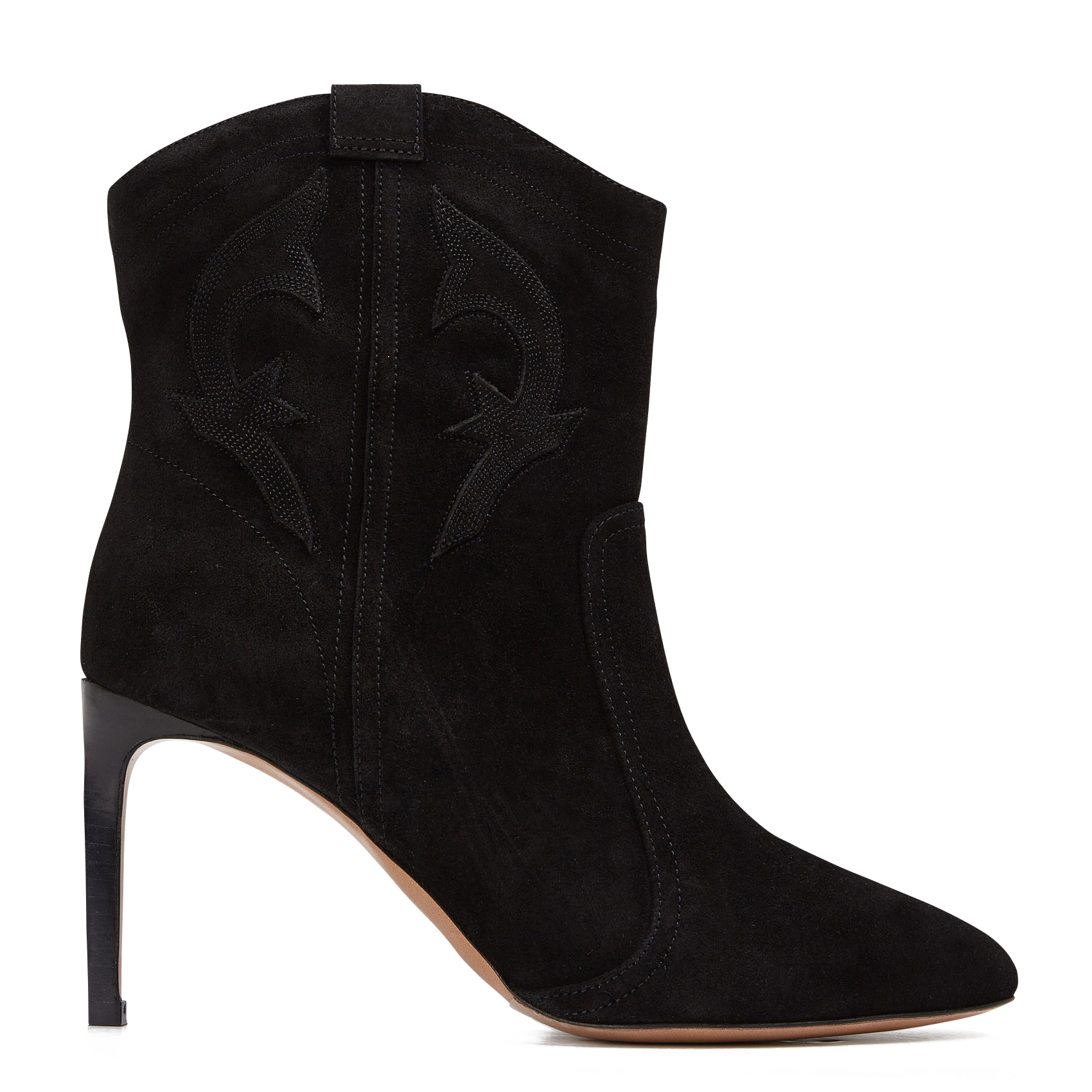 Bottines à talons aiguilles en cuir BA&SH Noir