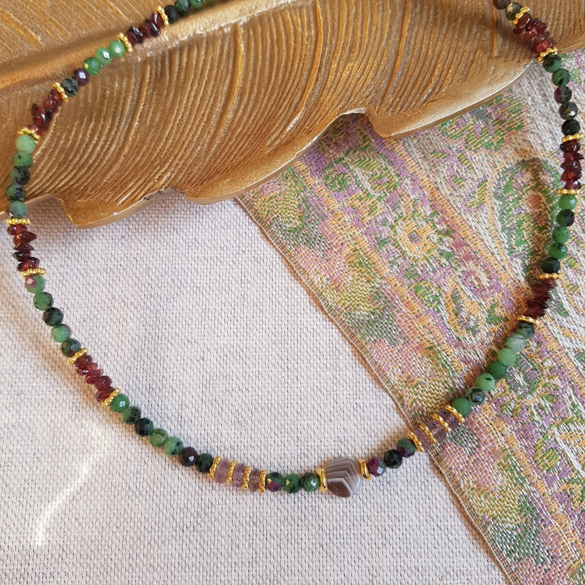 Ruby zoisite necklace GINANDGER Blue