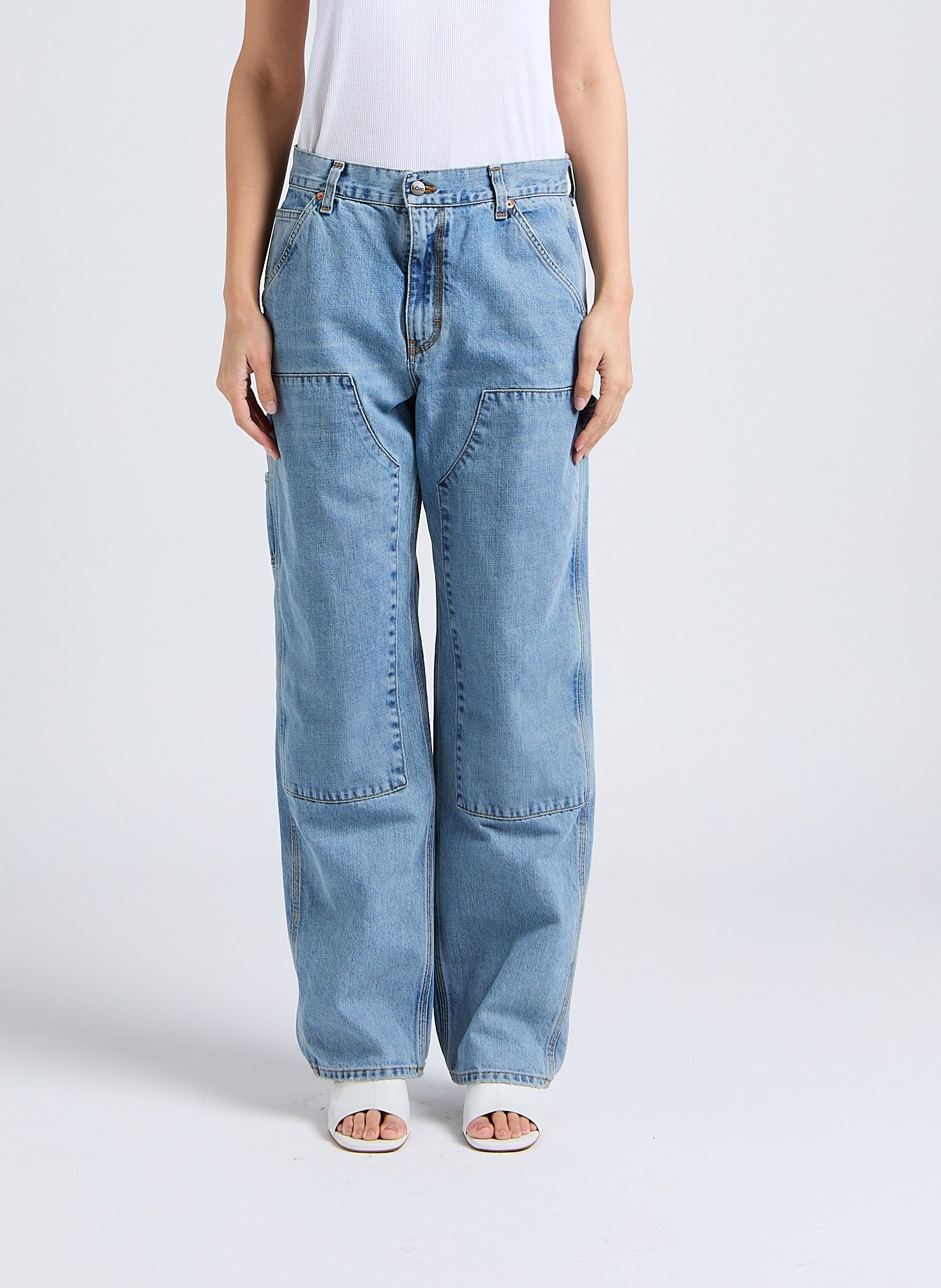 High-waisted straight-leg cotton jeans MARGAUX LONNBERG