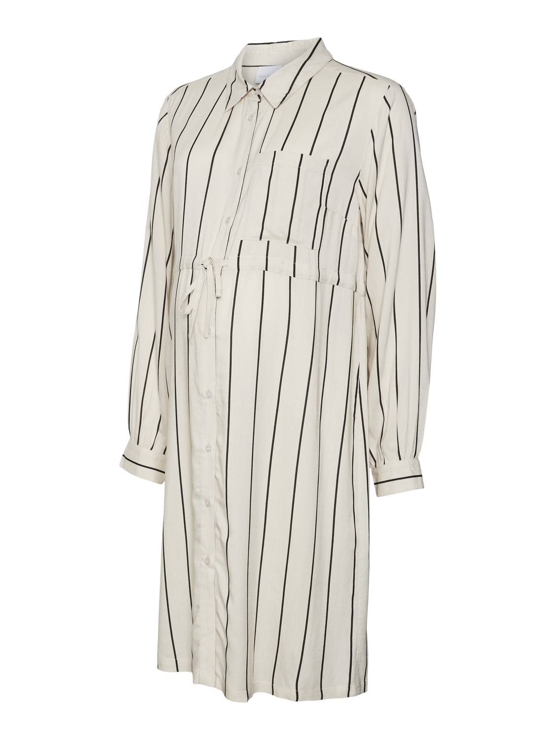 Striped maternity shirt dress MAMALICIOUS White