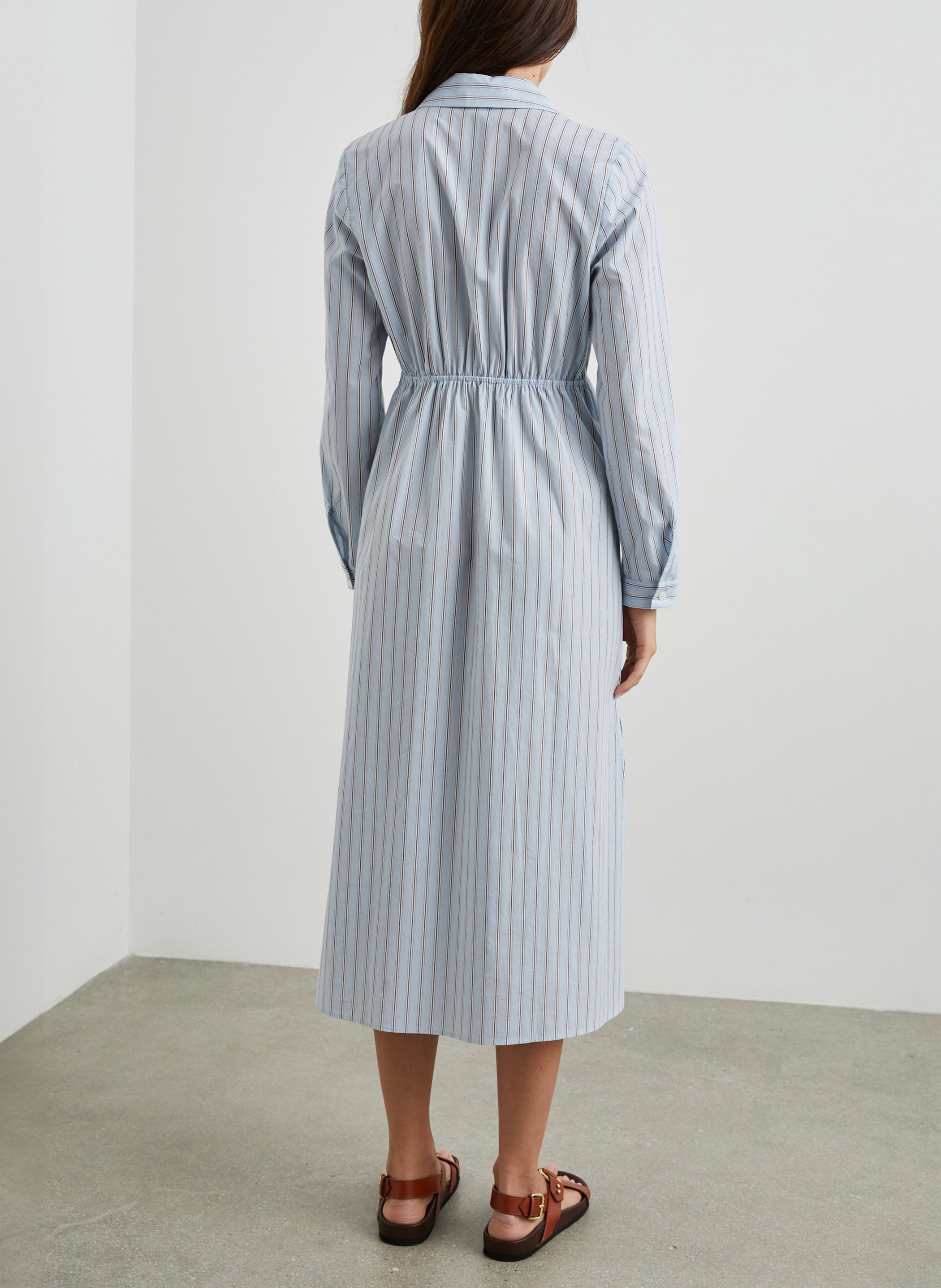 Robe chemise rayée en coton mélangé RAILS Bleu