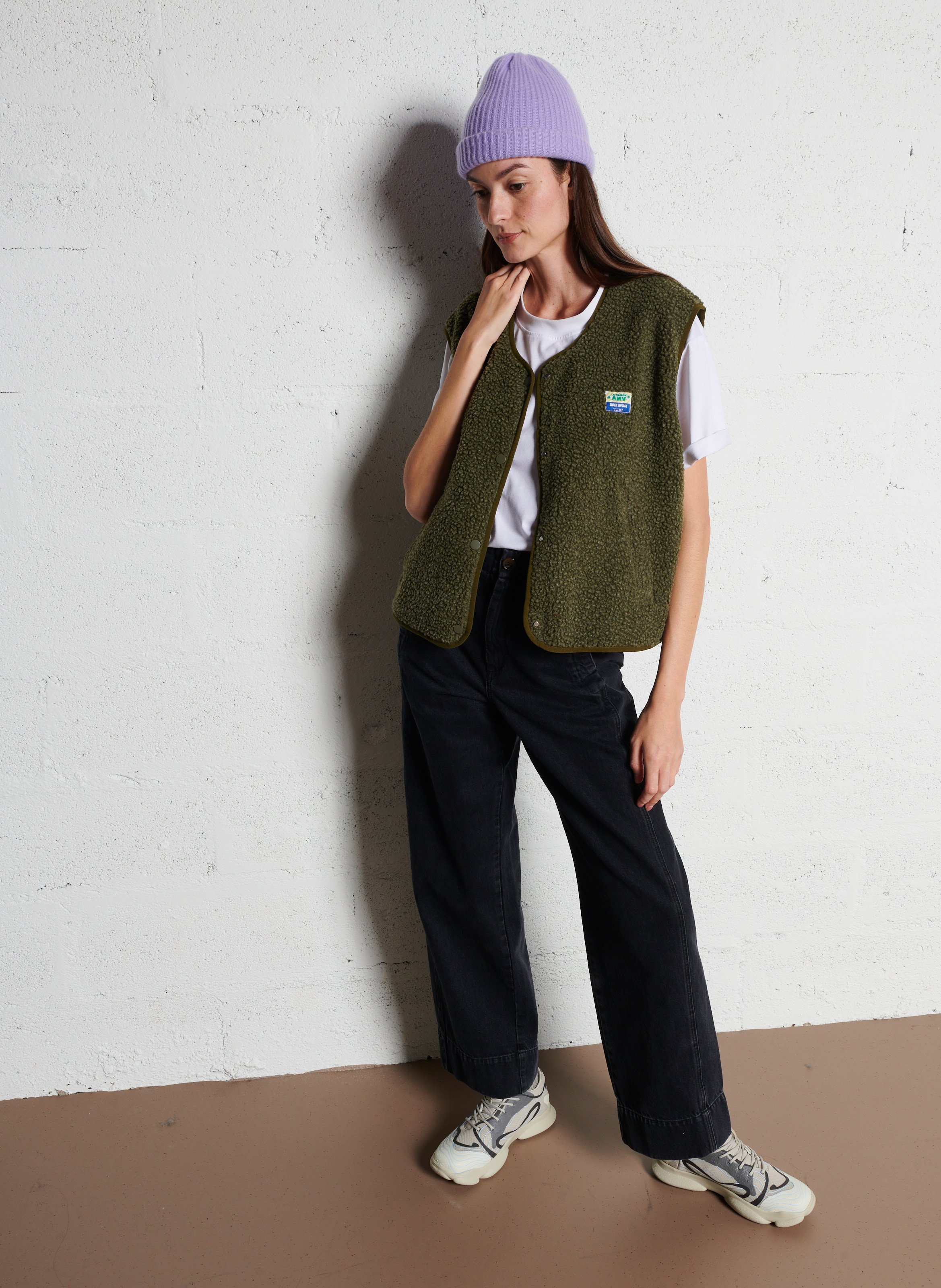 Weste aus Sweatstoff mit Rundhalskragen AMERICAN VINTAGE Grun