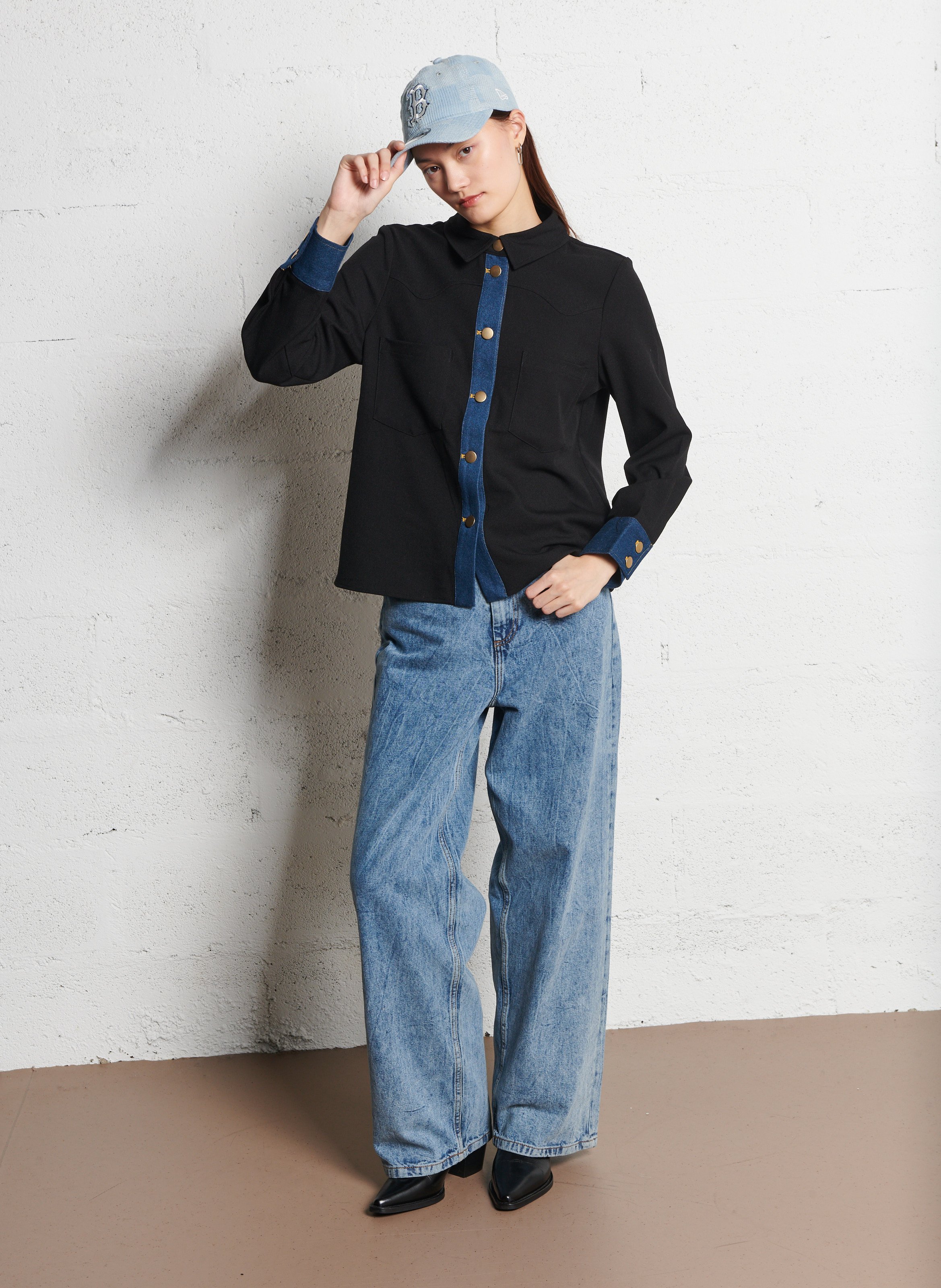 Rechte blouse VILA Zwart