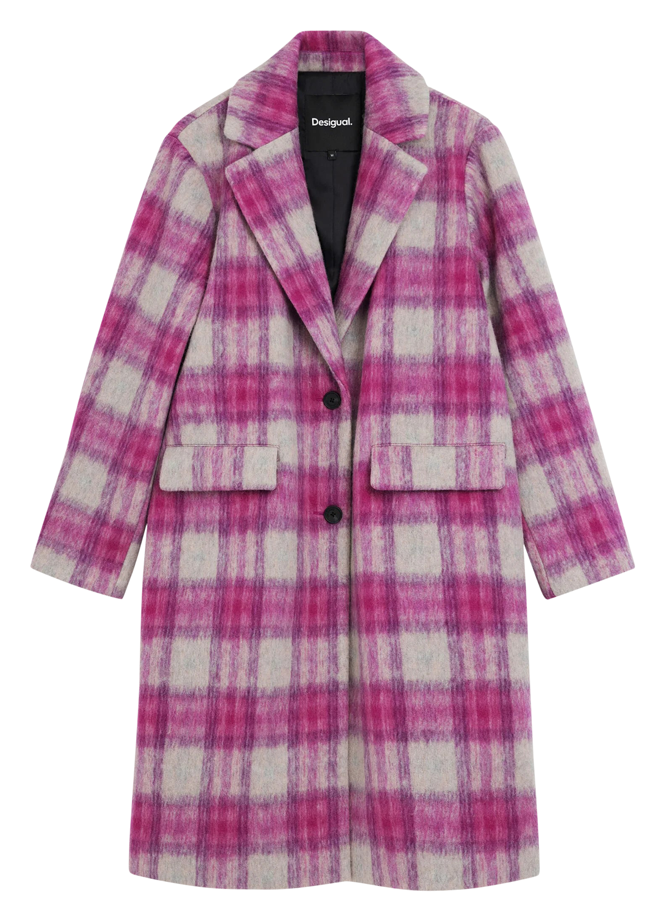 Manteau long à carreaux DESIGUAL Rouge