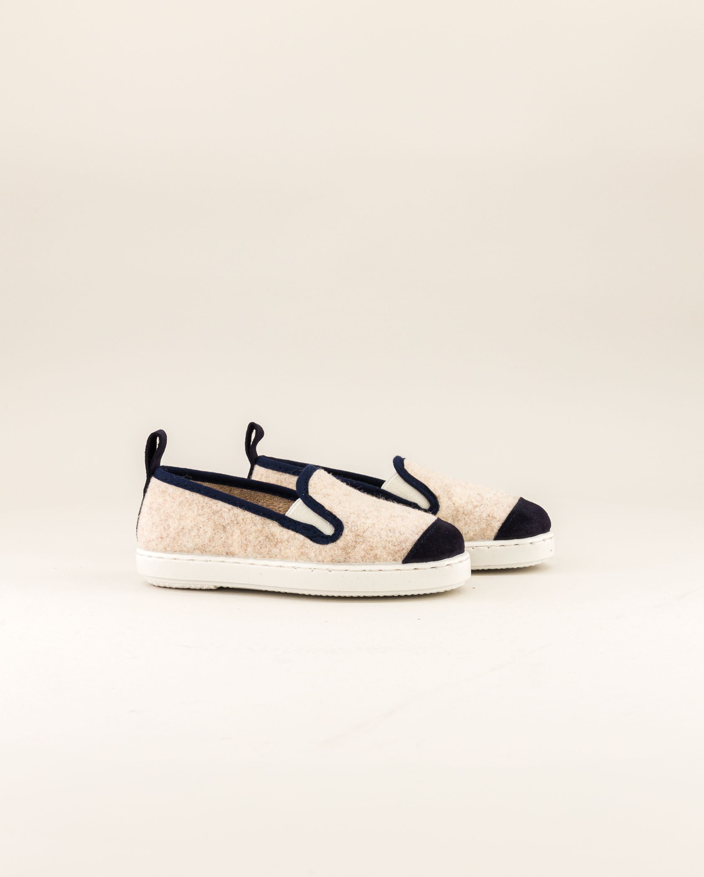 Child wool slipper, beige navy ANGARDE Beige