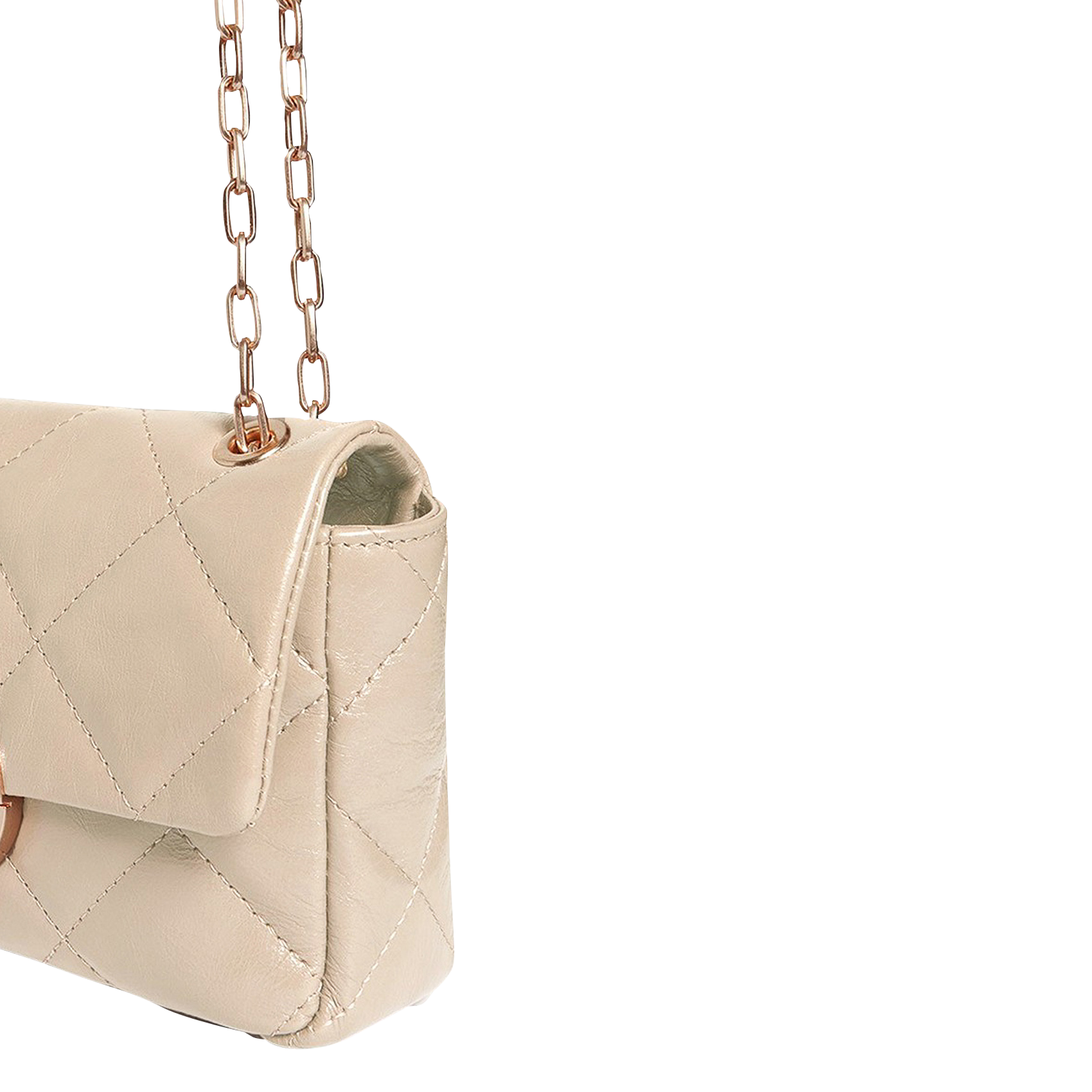 Sac bandoulière en cuir Beige