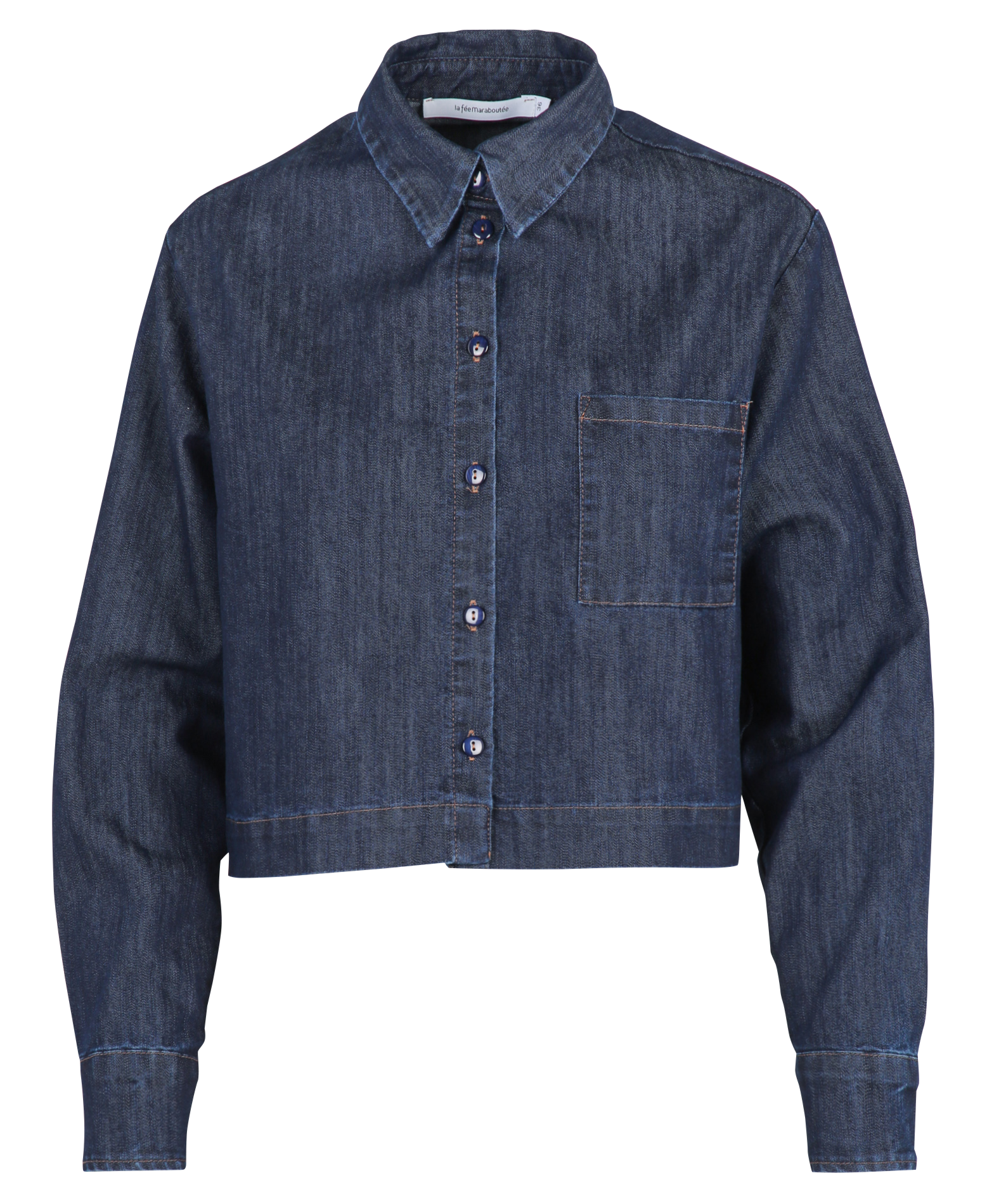 Chemise courte en jean  LA FEE MARABOUTEE Bleu