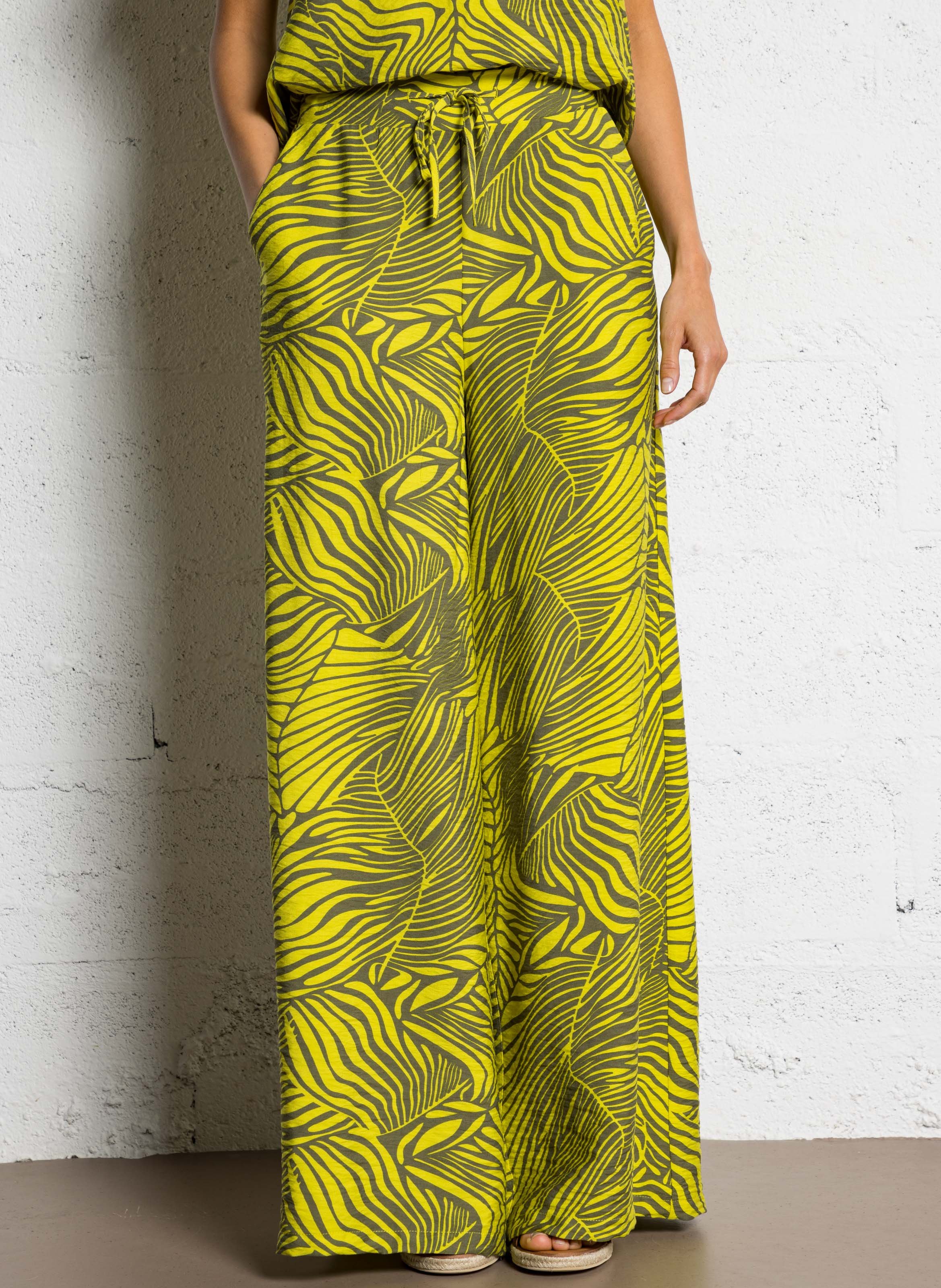 Pantalon large imprimé VILA Vert