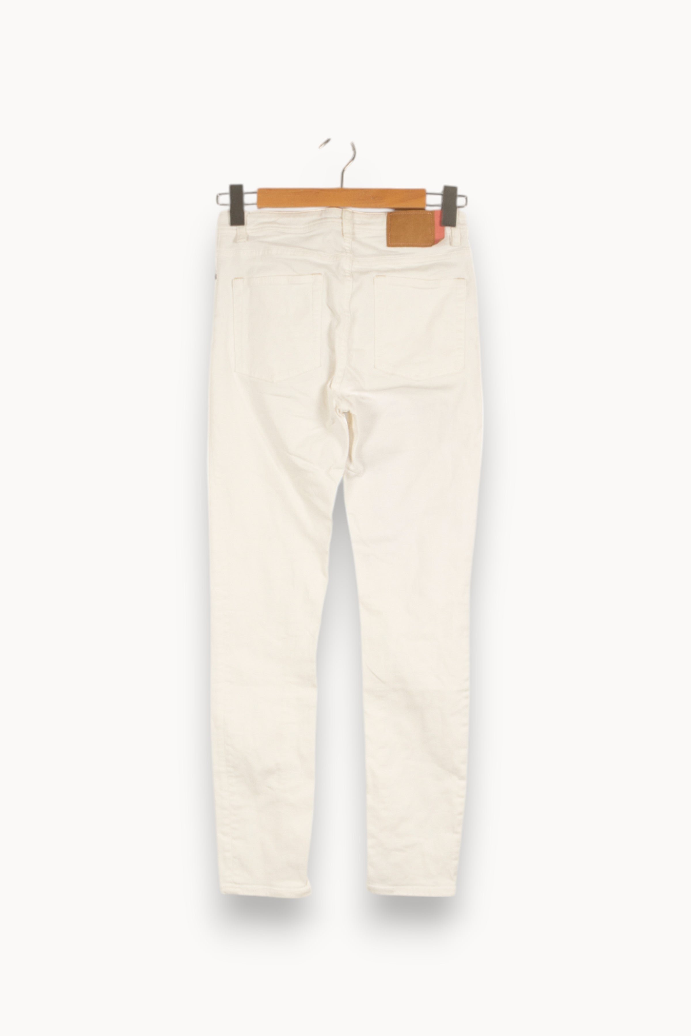 Cropped slim jeans with studs ACNE STUDIOS - Seconde Main White