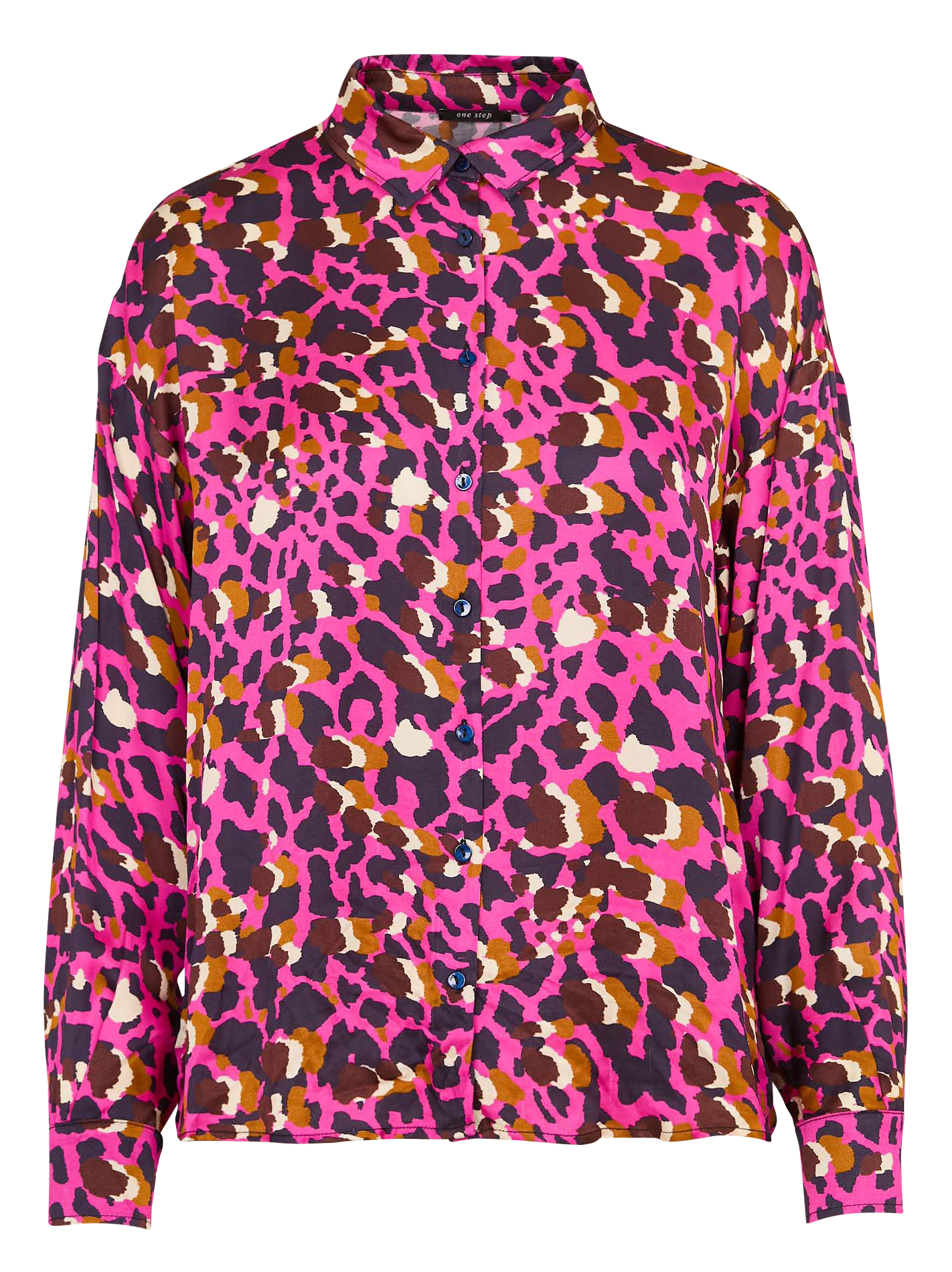 Oversize-Bluse mit klassischem Kragen ONE STEP Rosa