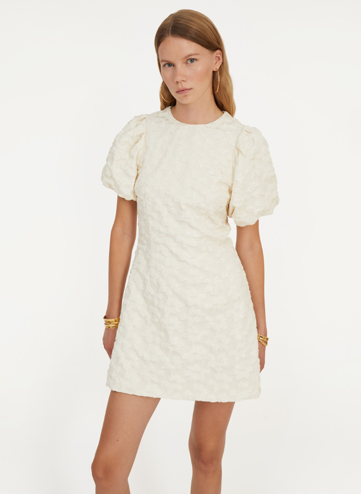 Round-neck midi dress ROTATE White