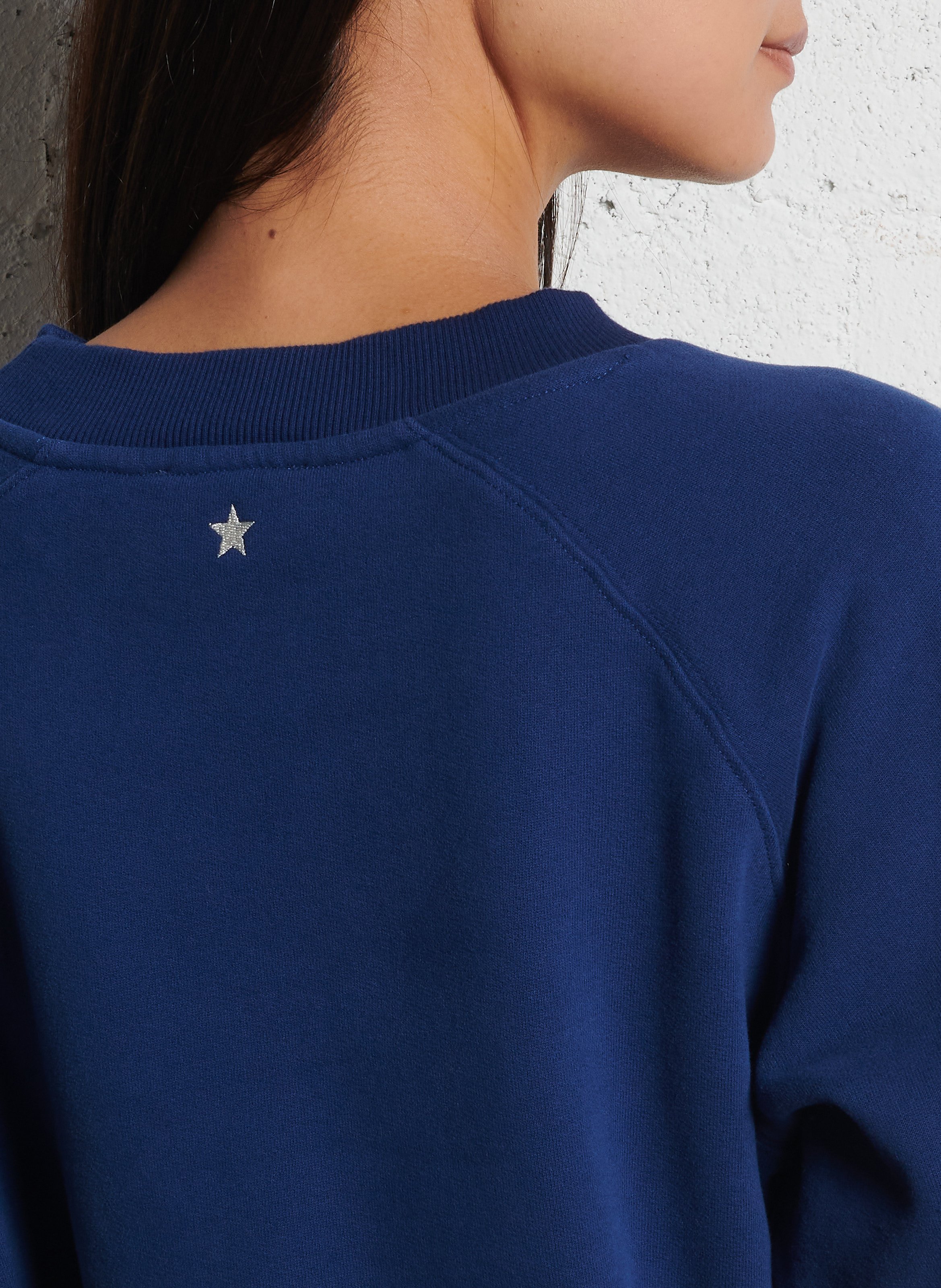 Rundhalsausschnitt Bio-Baumwoll-Boxy-Sweatshirt EMILE ET IDA Blau