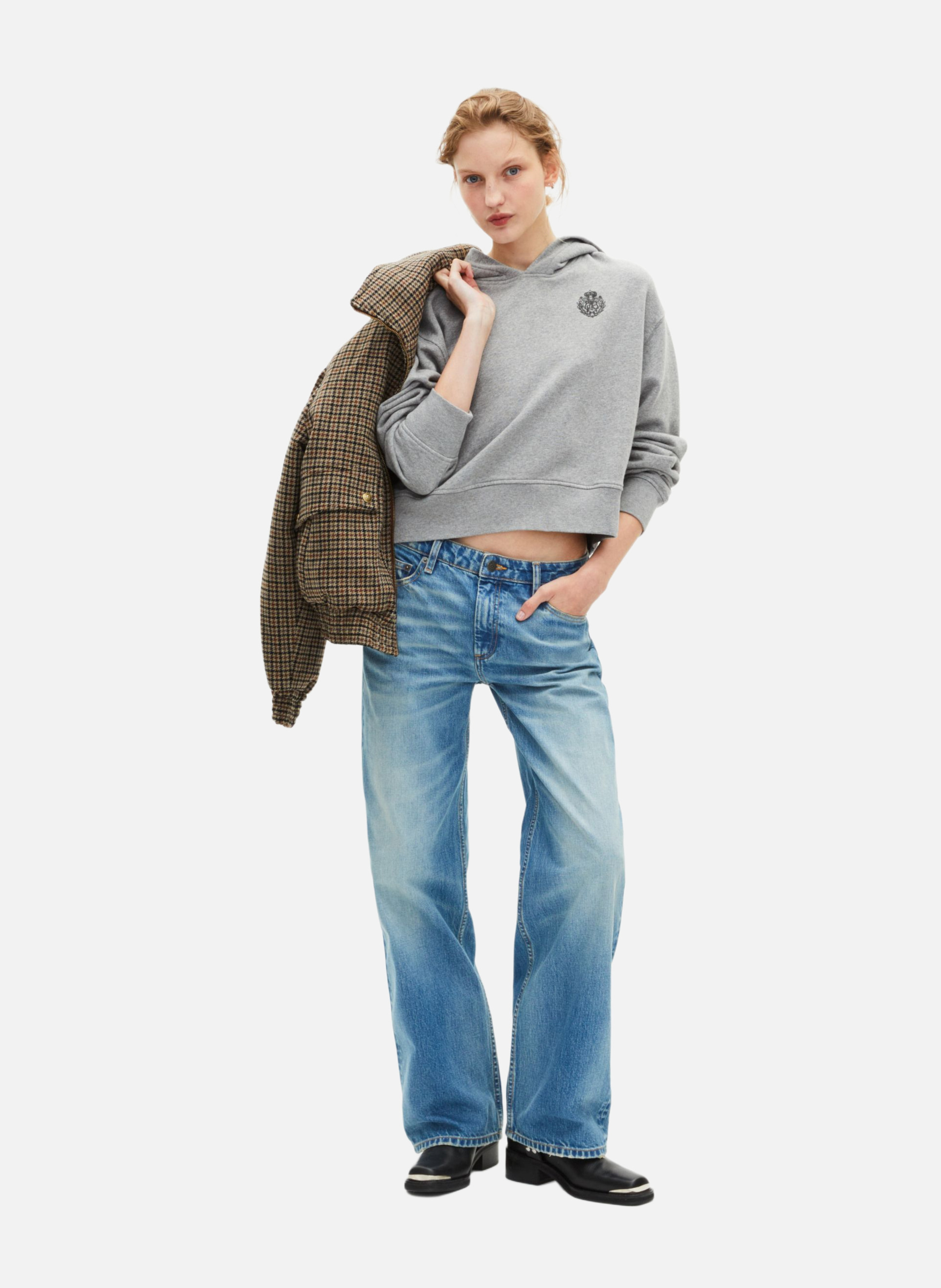 Short hooded sweatshirt THE KOOPLES Grey