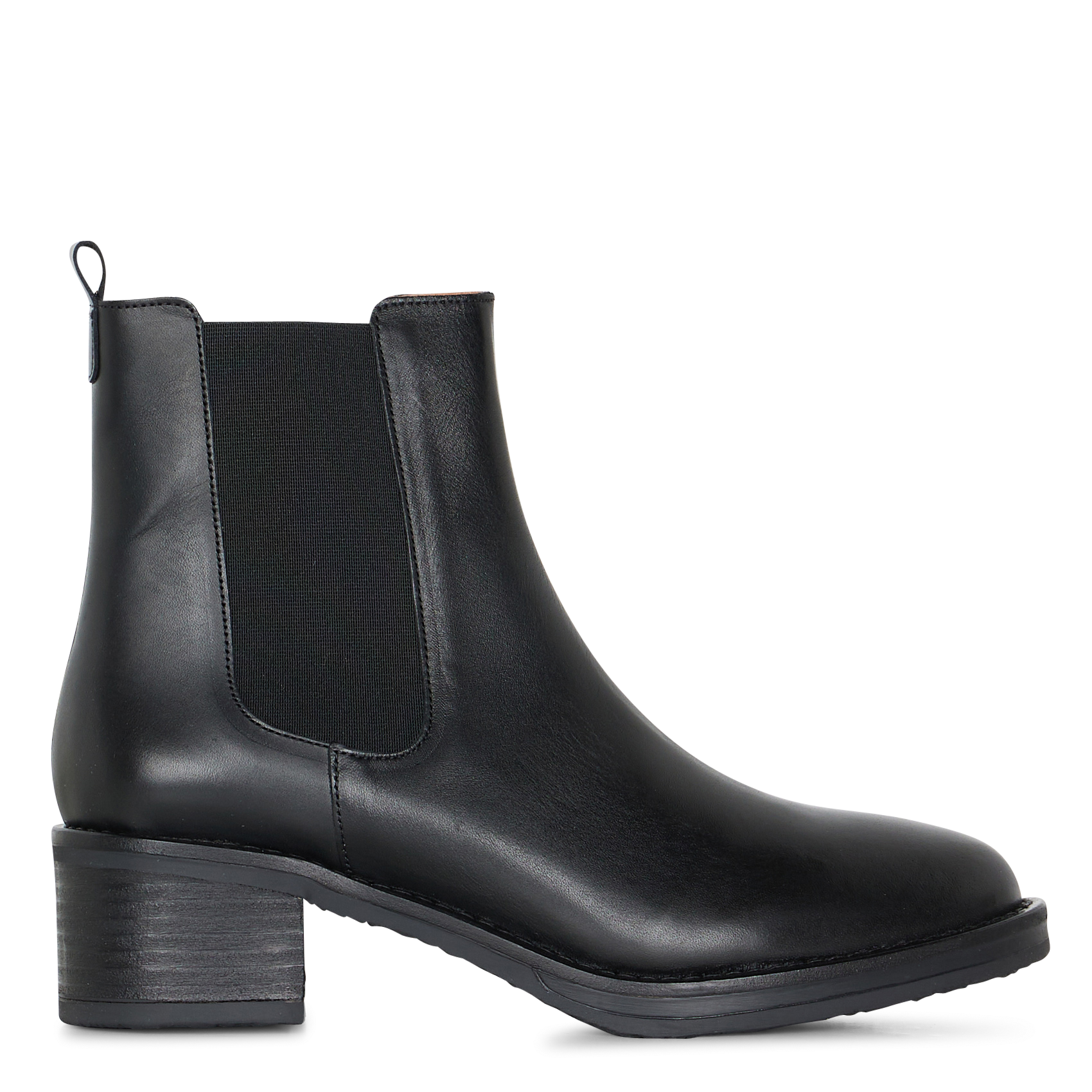 Effen leren enkellaarzen met textuur MELLOW YELLOW