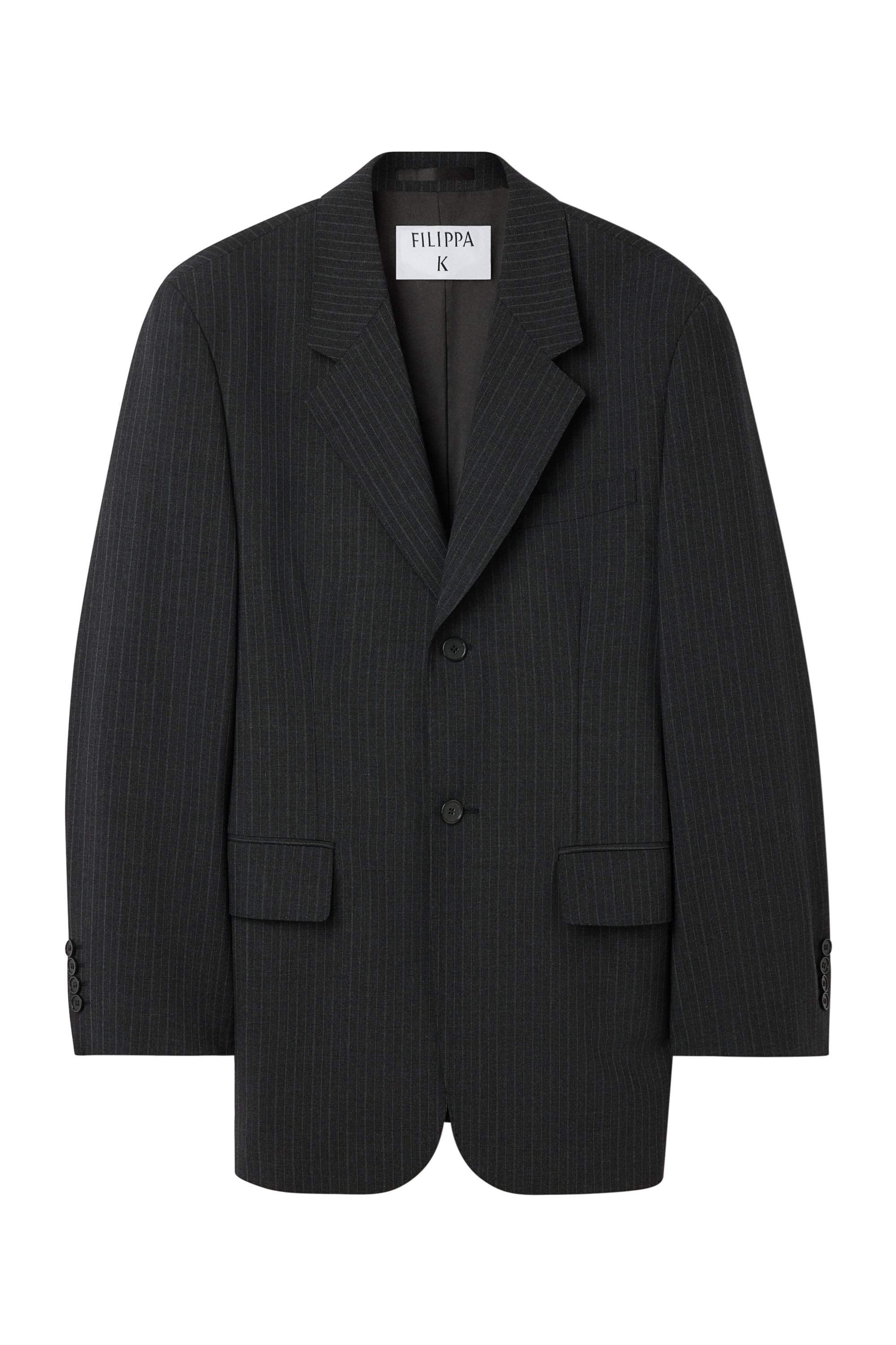 Fitted wool-blend suit jacket FILIPPA K Grey