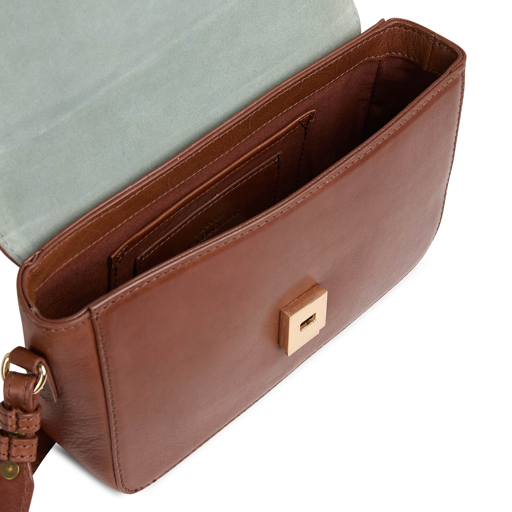 Plain leather shoulder bag PETITE MENDIGOTE Brown
