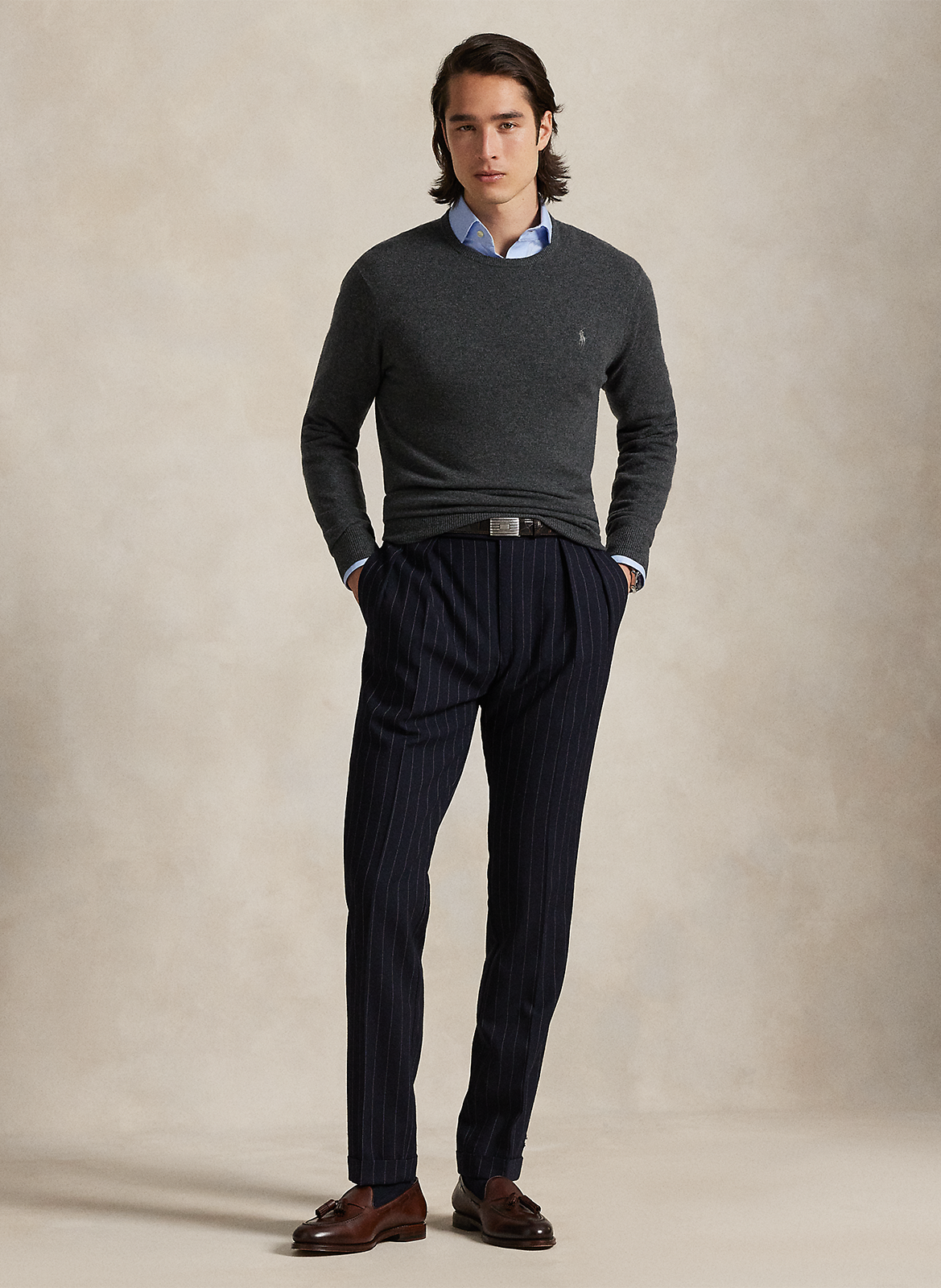 Gestreepte wollen trui POLO RALPH LAUREN Grijs