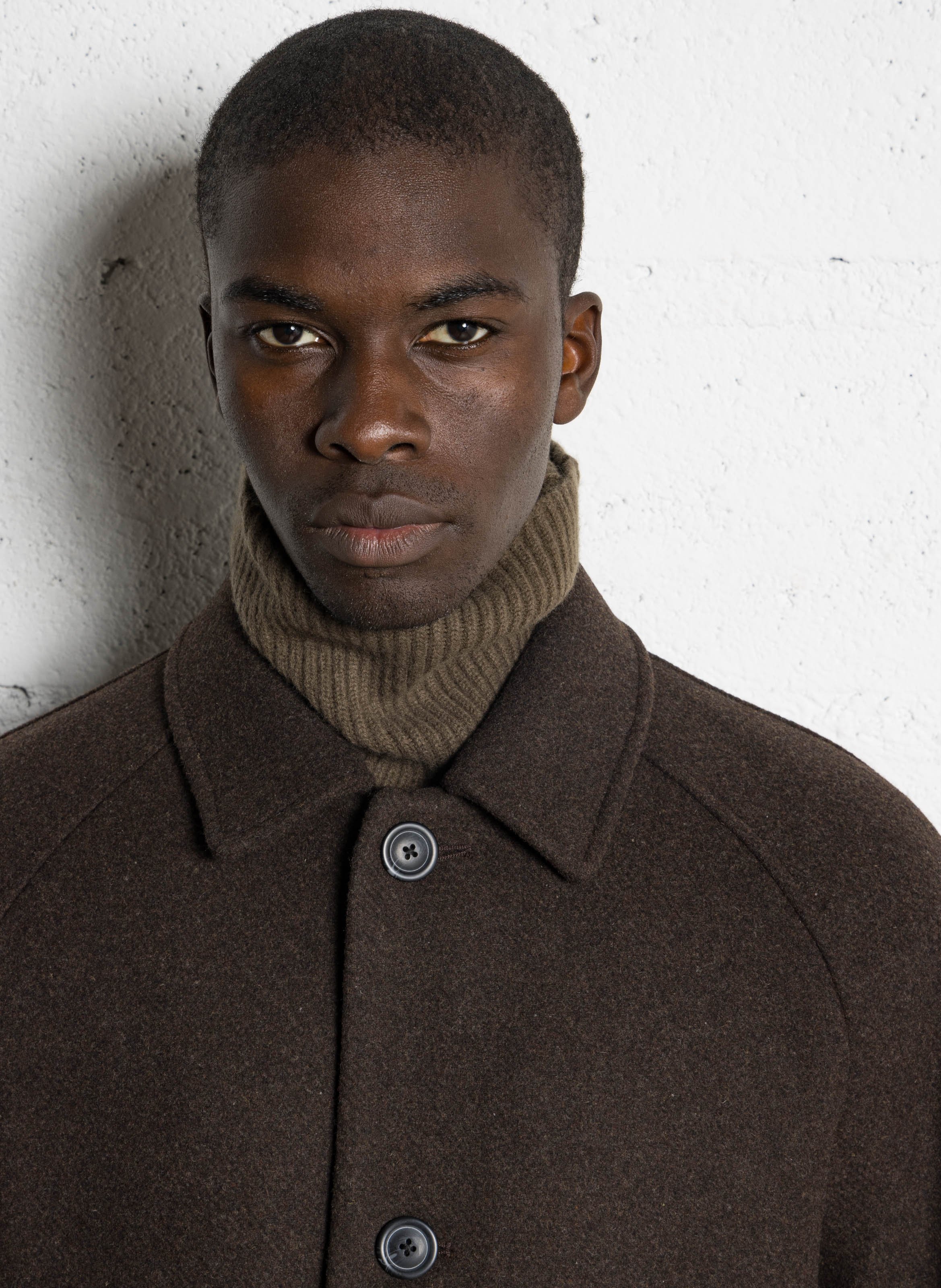 Manteau long col classique en laine mélangée LES DEUX Marron