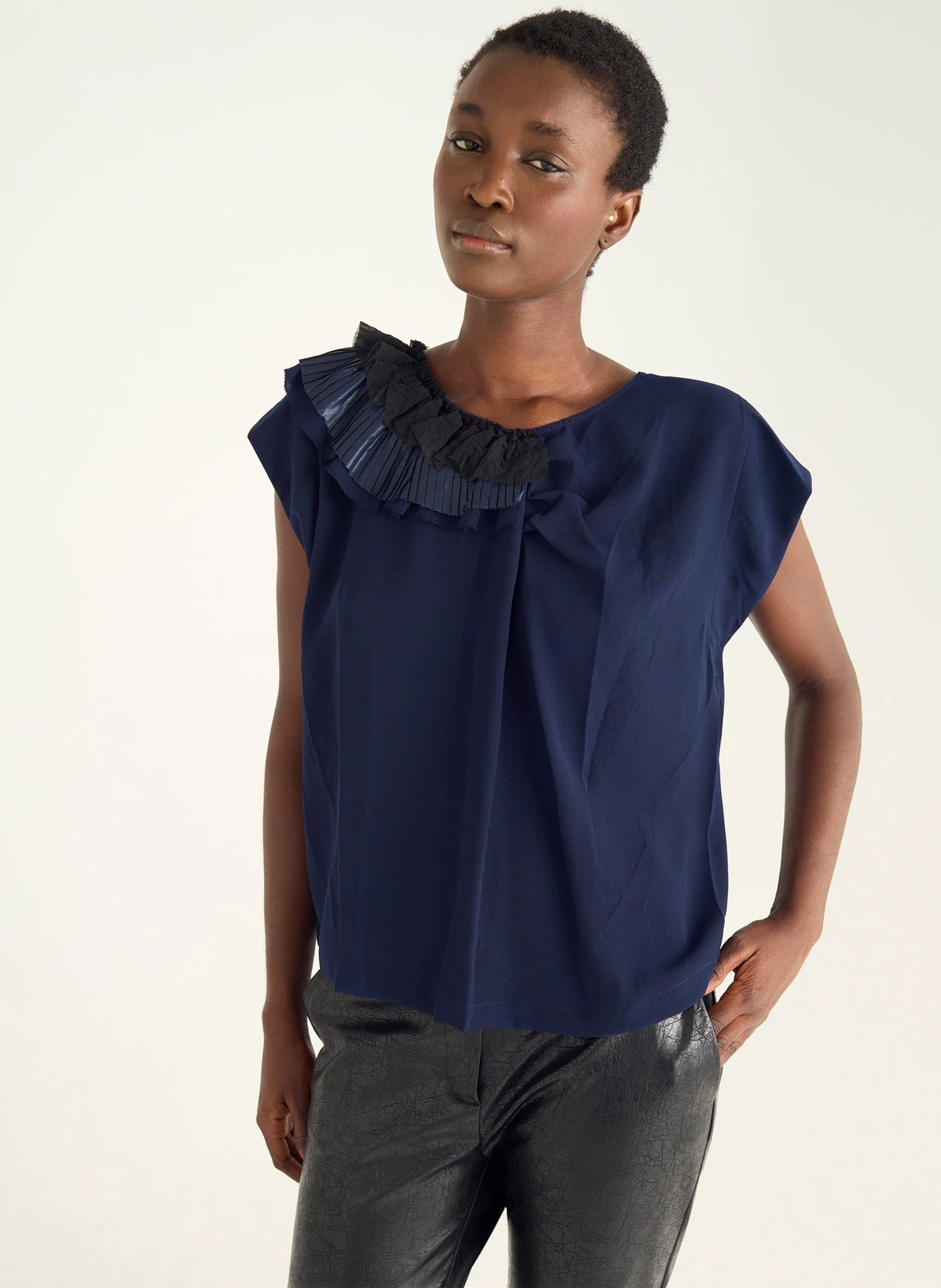 Top col rond COTELAC Bleu