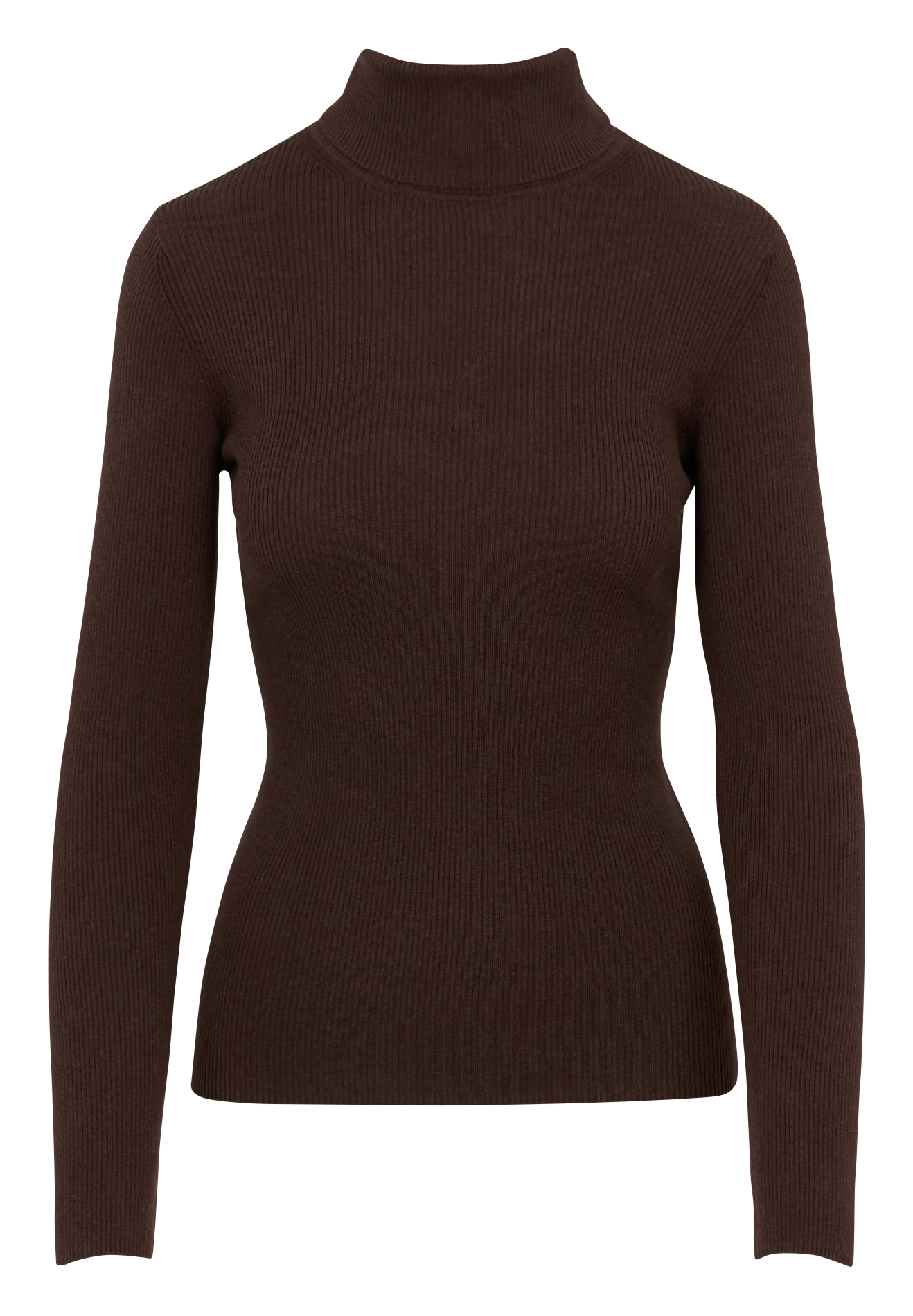 Col roulé cintré en laine et coton IKKS Marron