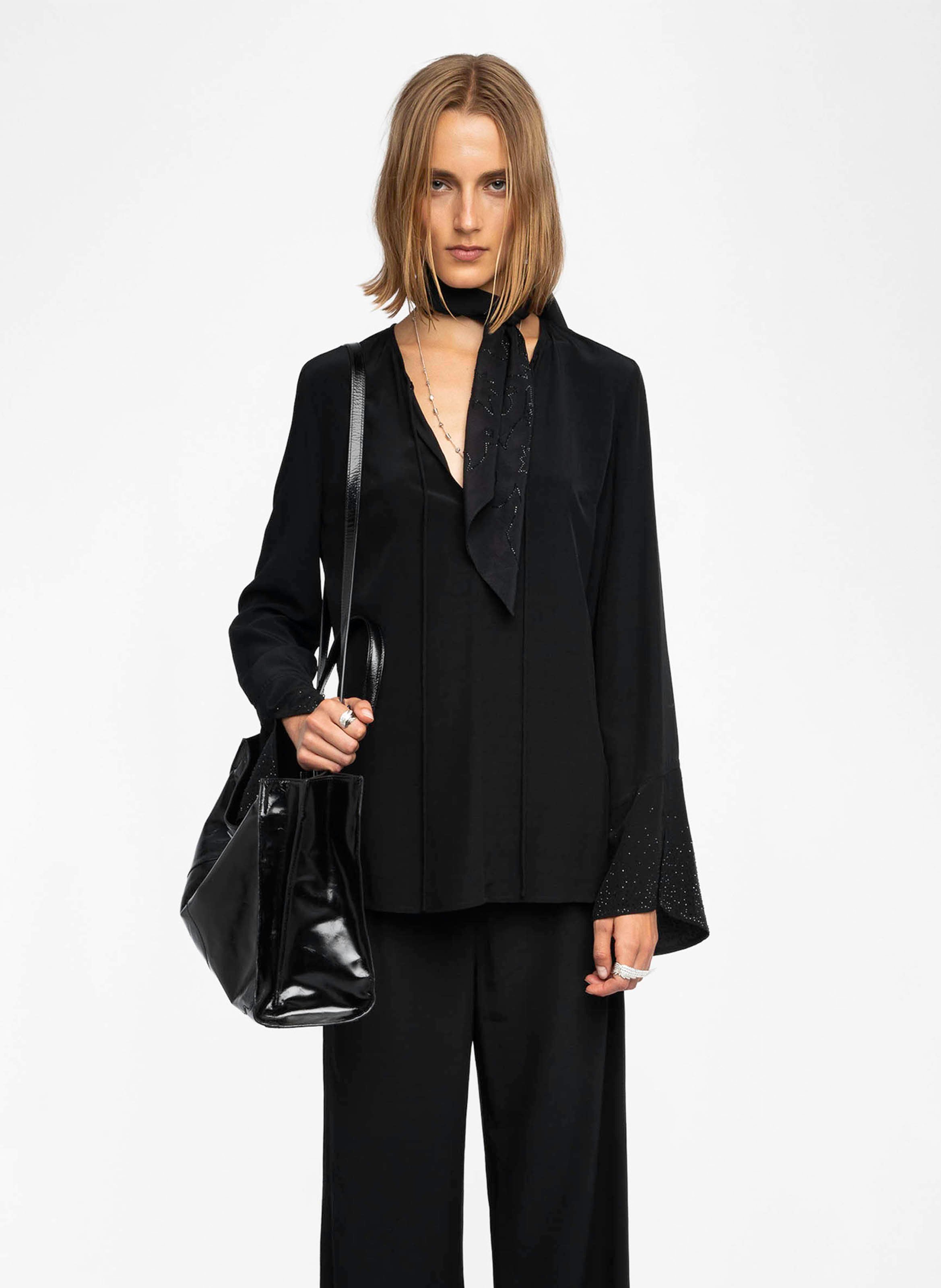 Flowy V-neck loose top ZADIG&VOLTAIRE Black