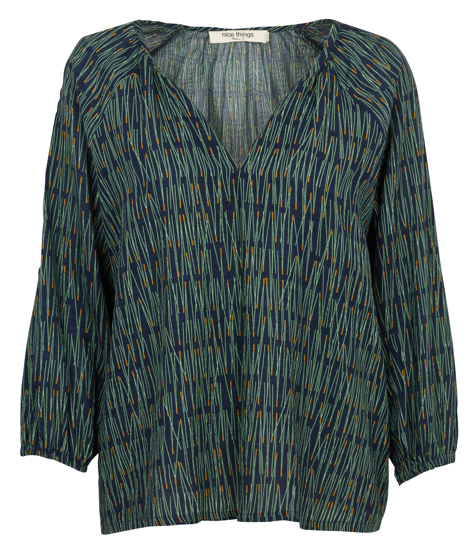 Blouse imprimée en coton mélangé NICE THINGS Bleu