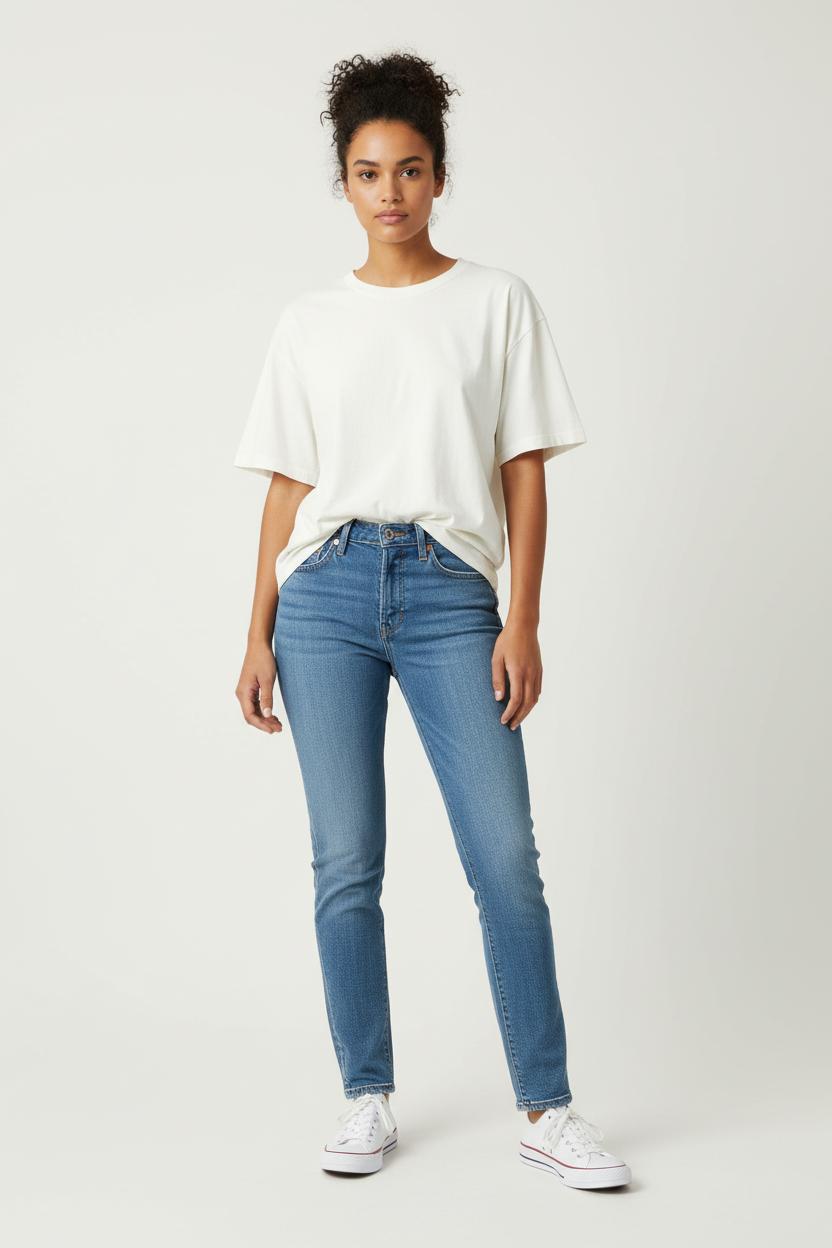 Cropped slim jeans with studs LEVI'S - Seconde main Blue